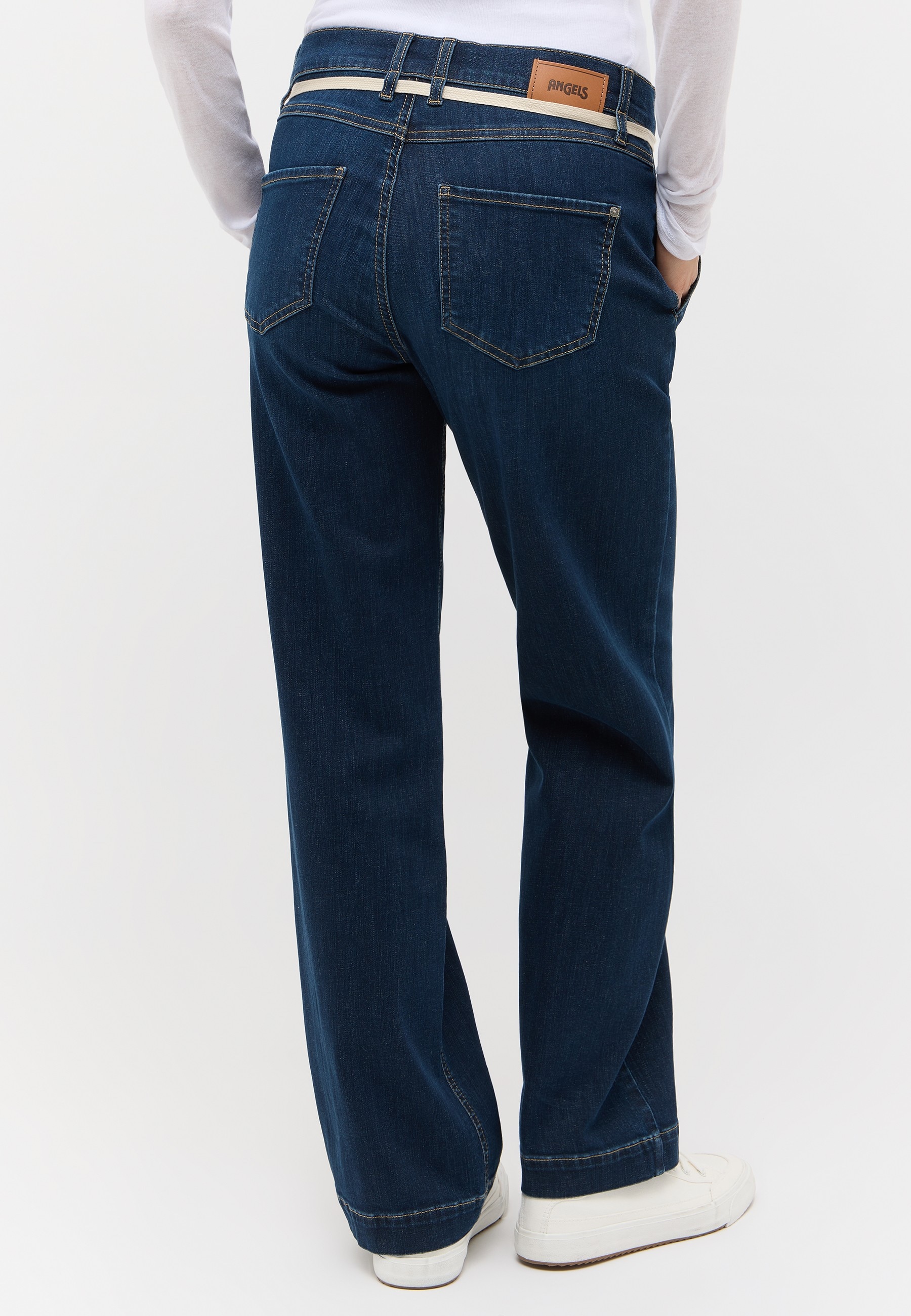 ANGELS Jeans à 5 poches »L. RETRO« Pantalon large, avec stretch et cordon de serrage