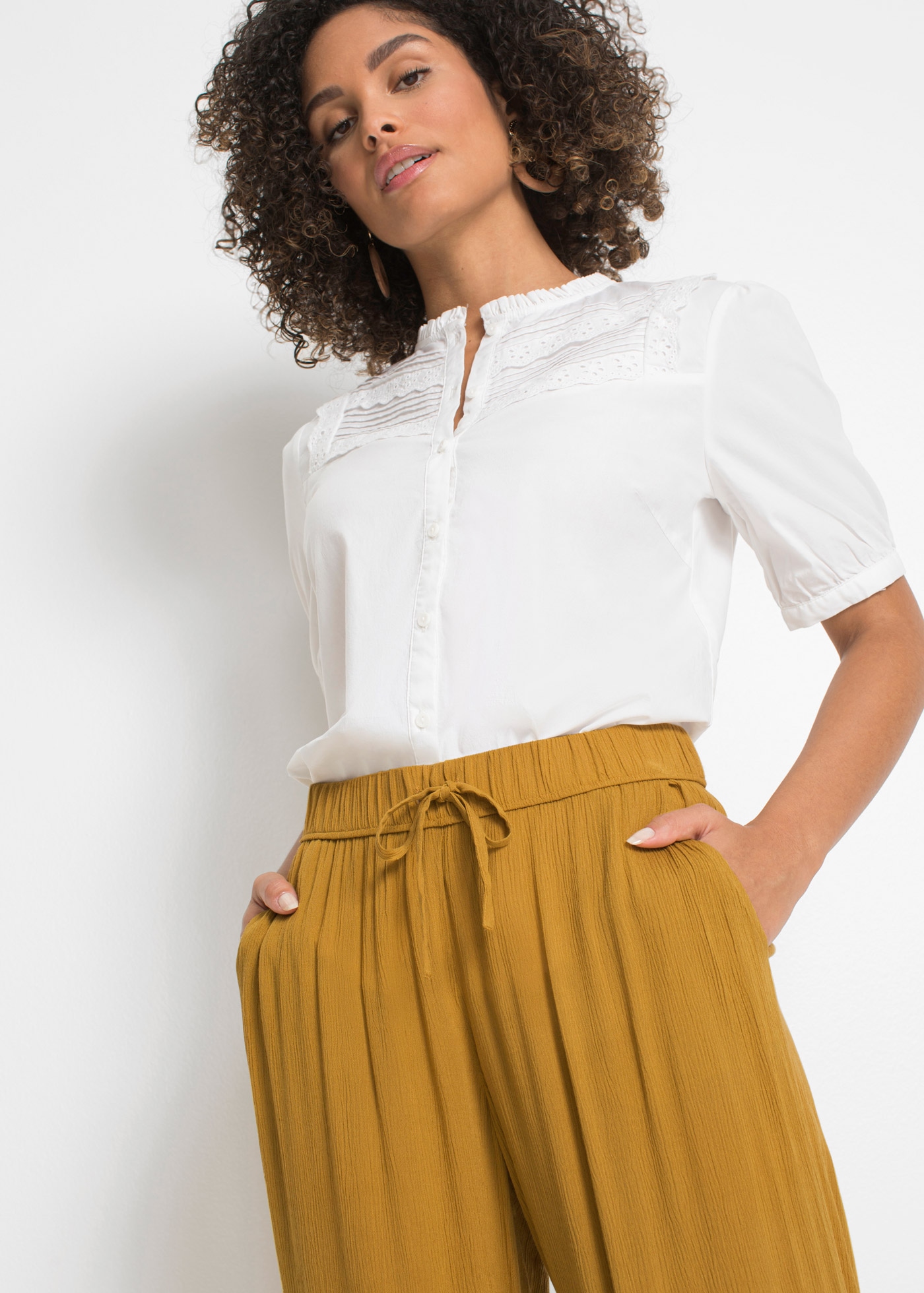 bonprix Pantalon marlène »Marlenehose aus fliessender Viskose«  Marlenehose aus fliessender Viskose