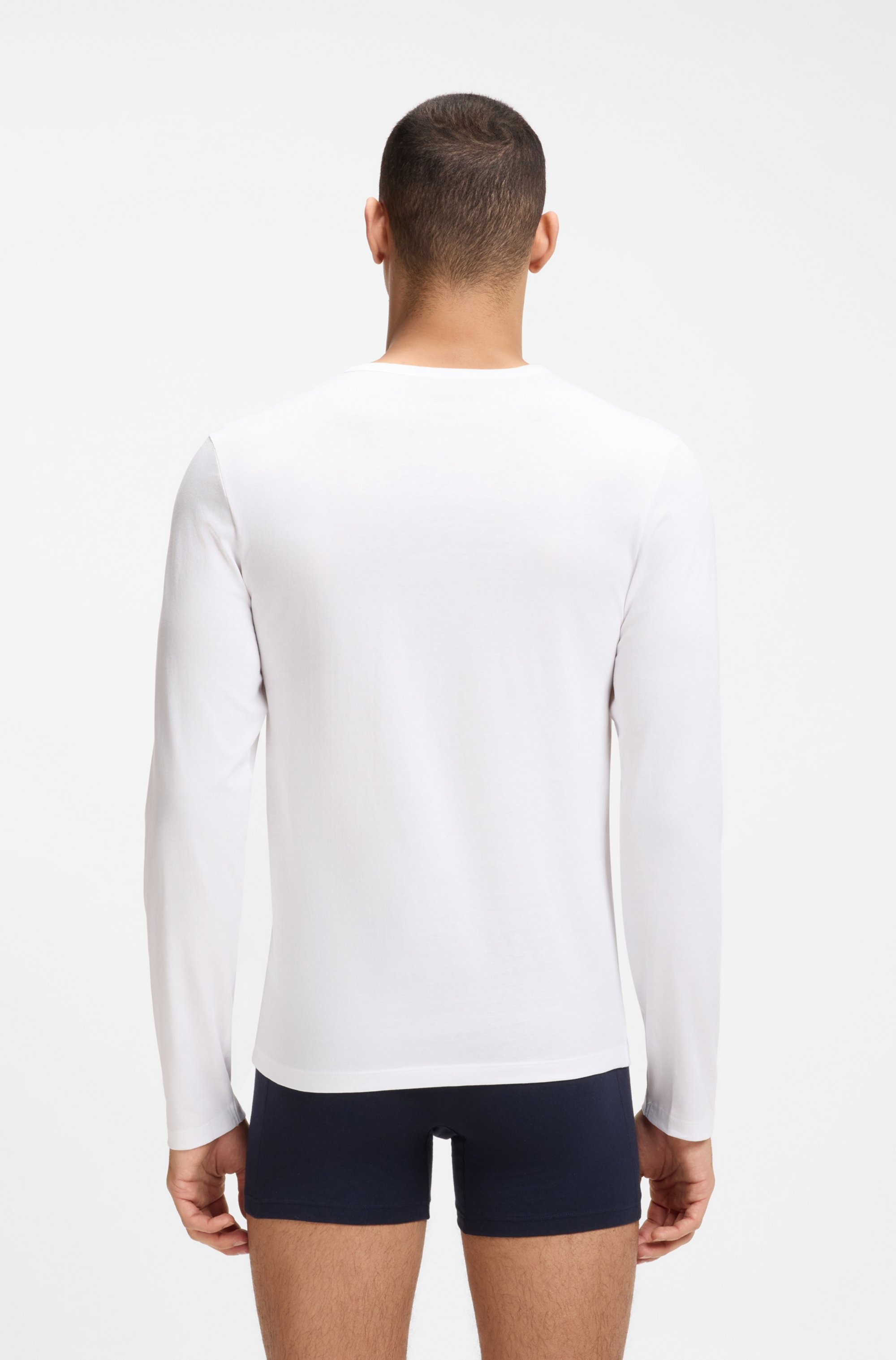 BOSS T-shirt à manches longues »longsleeve-Shirt R-Neck Classic COTTON 3pcs/pack« 3 cuis mit BOSS Logo-Schriftzug