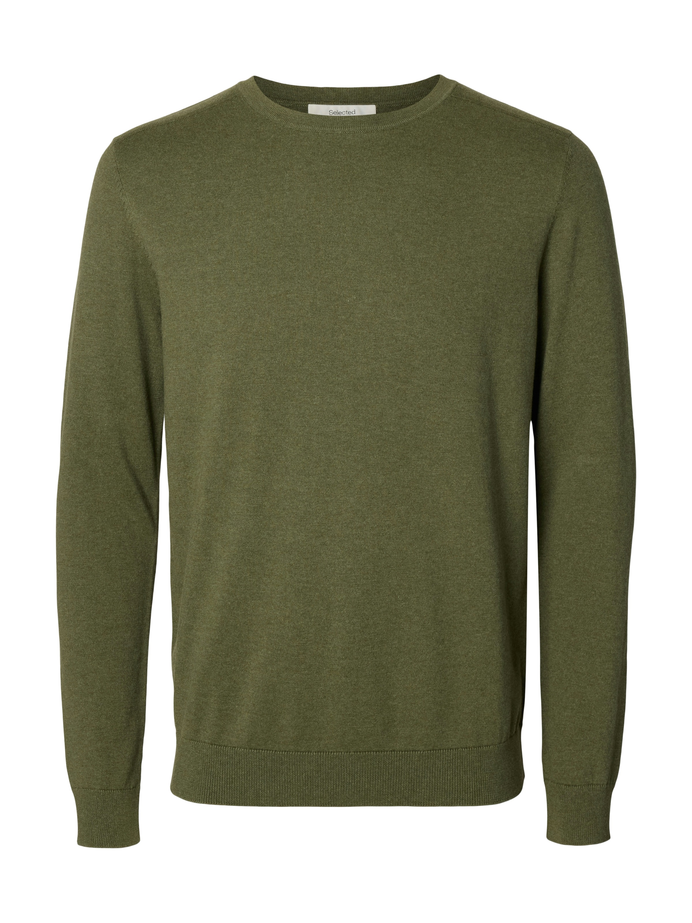 SELECTED Rundhalspullover »SLHBERG CREW NECK NOOS« Baumwolle, regular fit