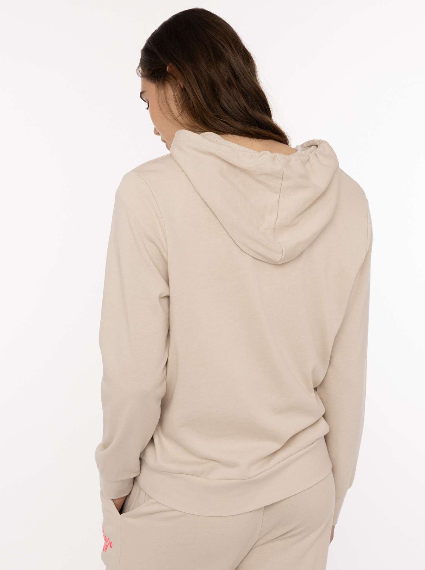 Zwillingsherz Kapuzensweatjacke »"Feel Good Club"« Kapuze, zum Binden, Taschen, kleine Stickerei vorne