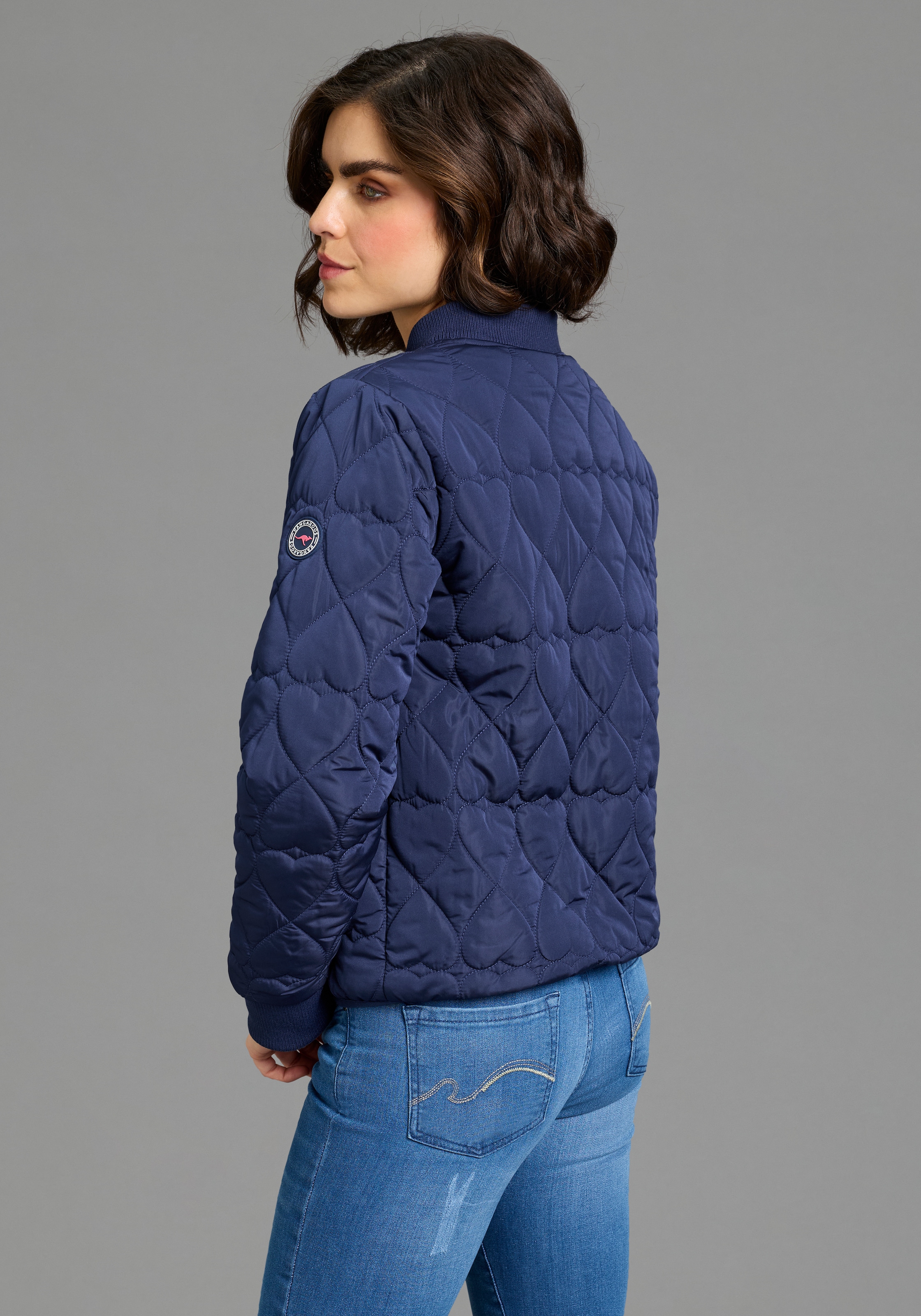 KangaROOS Veste matelassée ohne Kapuze mit gesteppten Herzen, Übergangsjacke