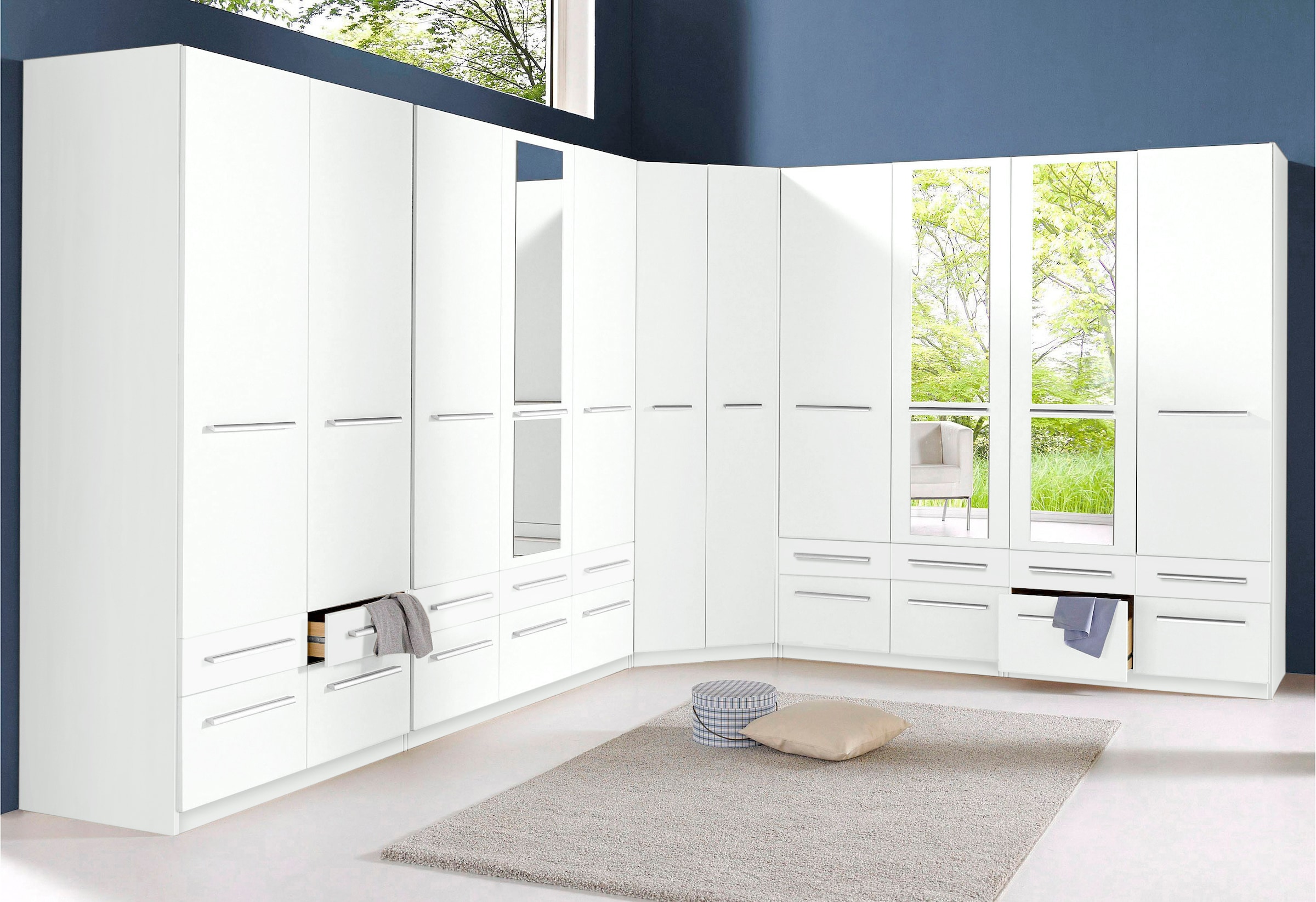 priess Armoire d'angle »Barcelona Kleiderschrank Ecklösung Raumwunder« en 2 profondeurs Armoire d'angle Armoire Vestiaire