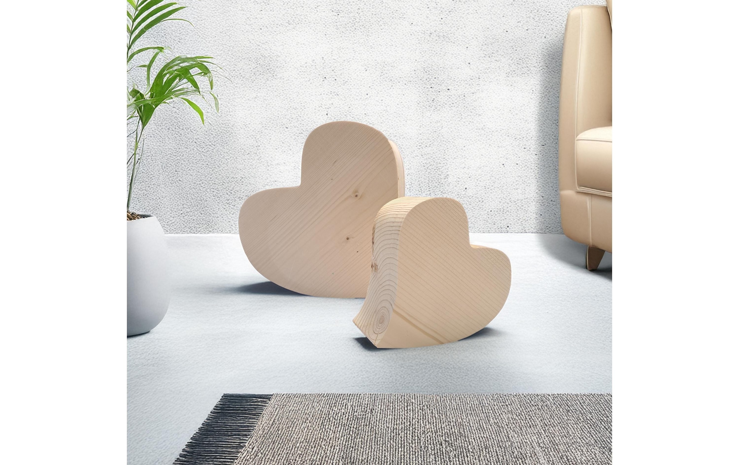 Holz Zollhaus Figurine de décoration »Massivholz Herz«