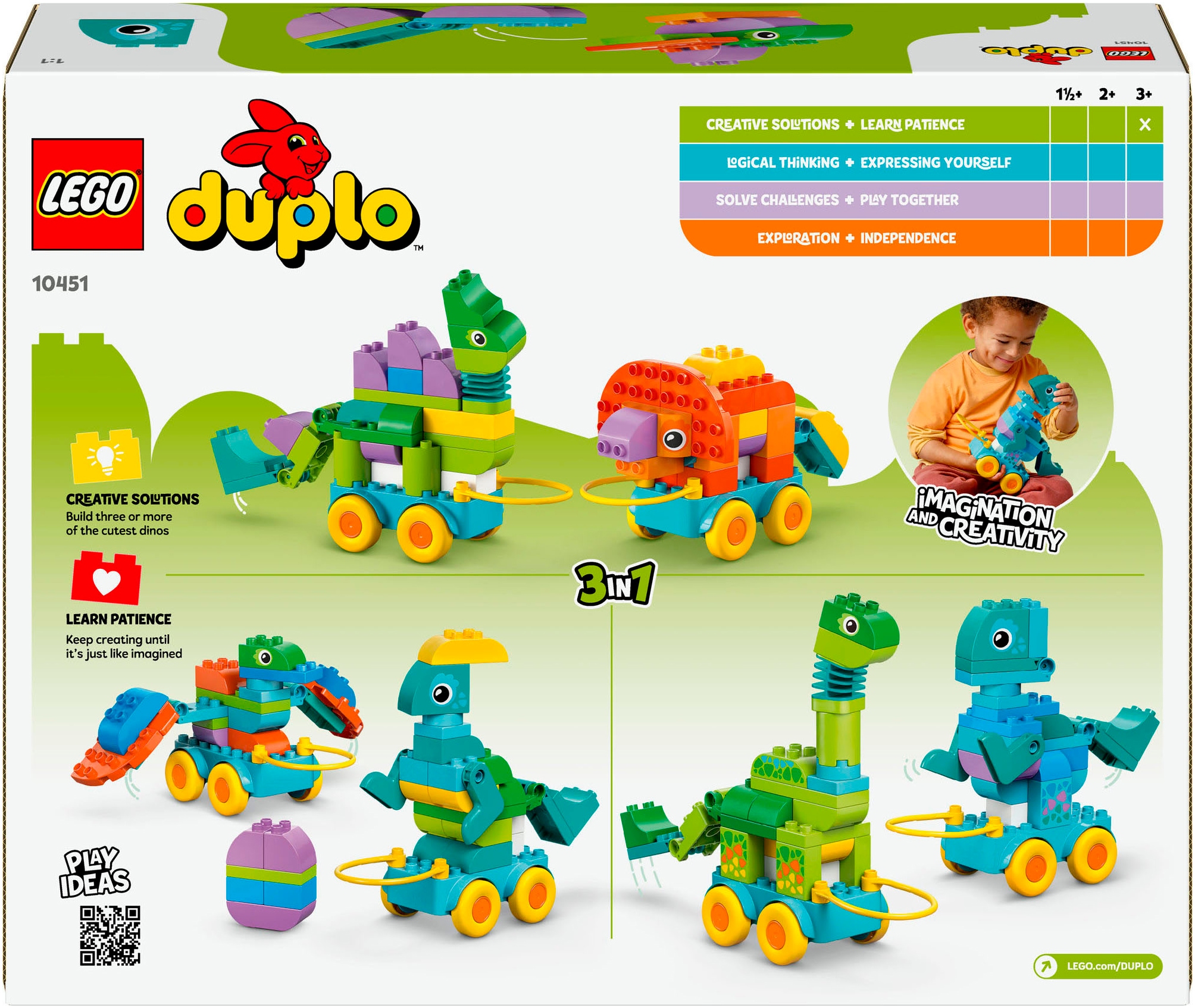 LEGO® Pions de construction »Dinos auf Rädern 3-in-1-Set (10451), LEGO DUPLO Town« Made in Europe
