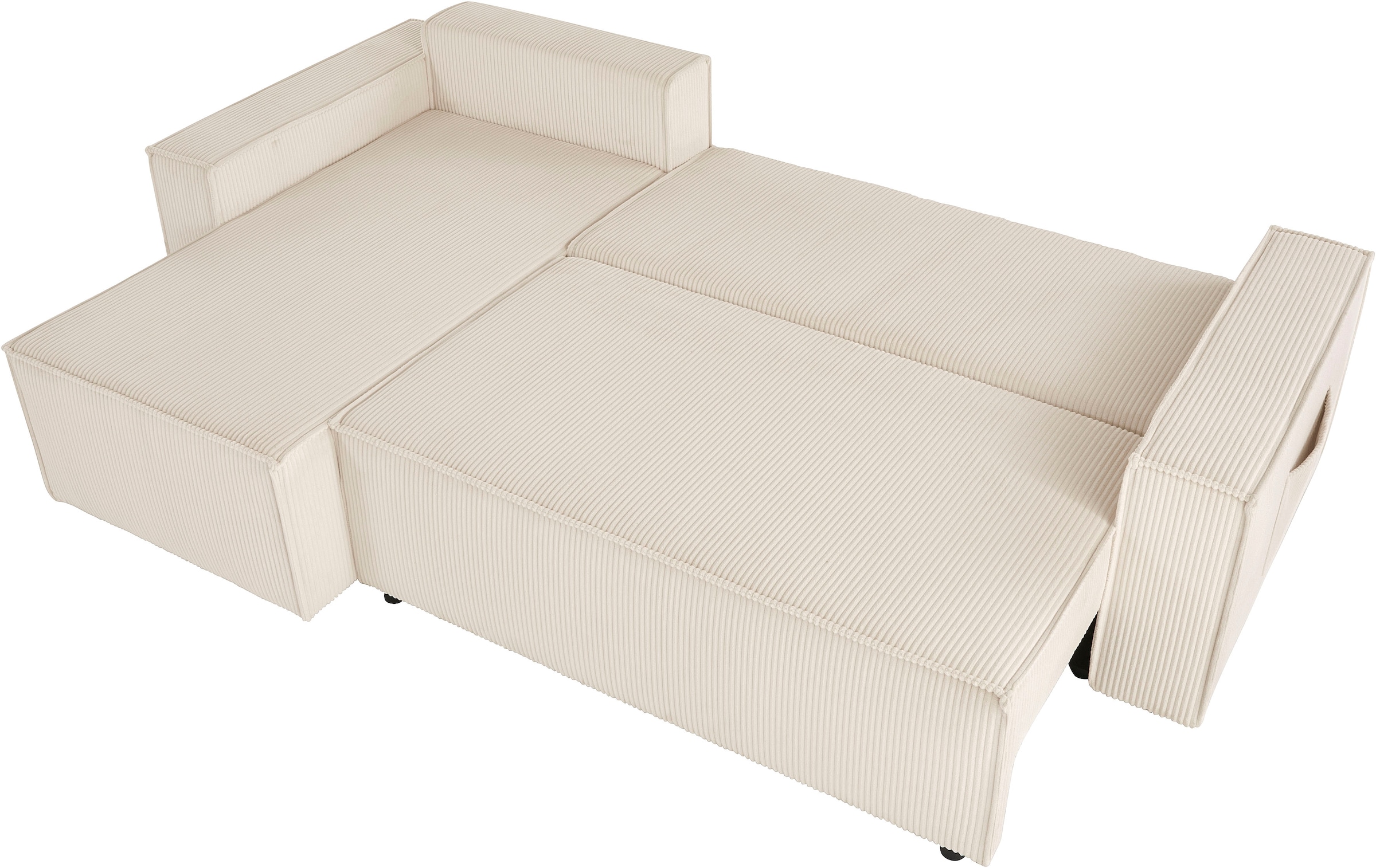 GOODproduct Ecksofa »CASSI L-Form, 241cm - OTTO. Verlässliche Qualität.« Schlaffunktion (133/200), Boxspring, Bettkasten, Cord, Unser Tiefpreis