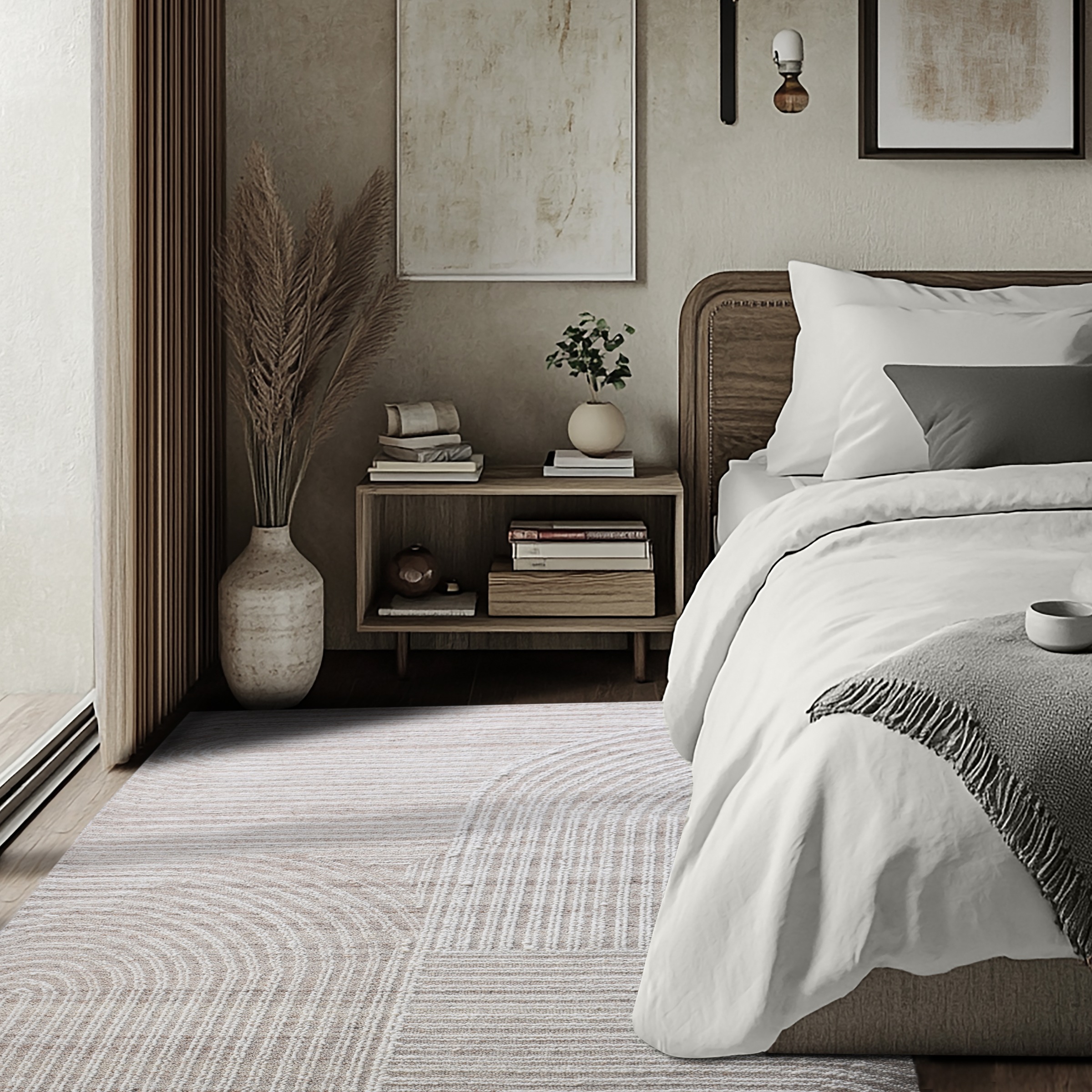 my home Tapis en laine »Brevik, handgefertigt, Wolle, Hoch-Tief-Struktur« Rectangulaire 11 mm Höhe einfarbig, Wolle, Teppich, Wohnzimmer, Schlafzimmer, Esszimmer