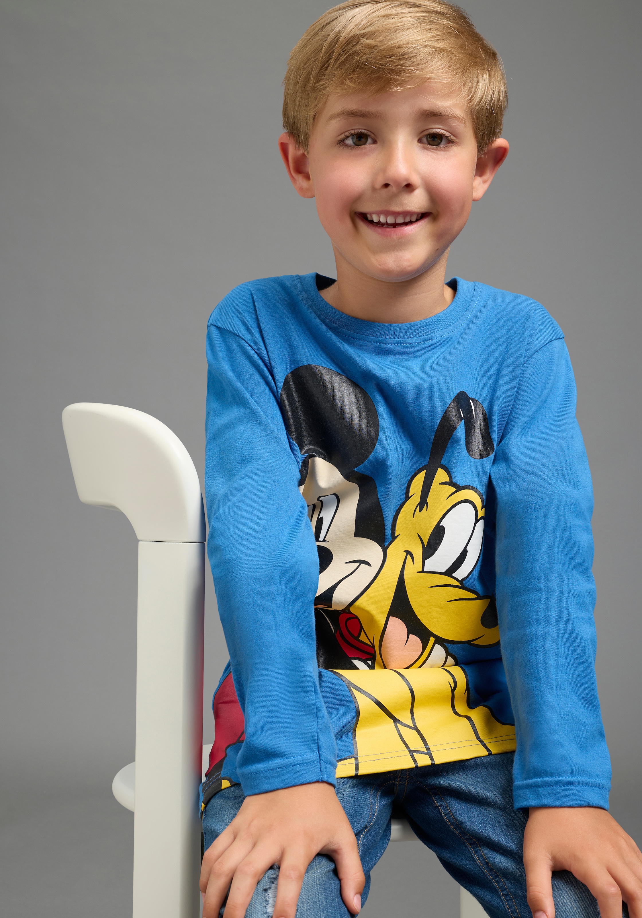 KIDSWORLD Langarmshirt »Mickey&Goofy Shirt, Disney« normale Schnittform, Langarm, bedruckte Optik, für Kinder
