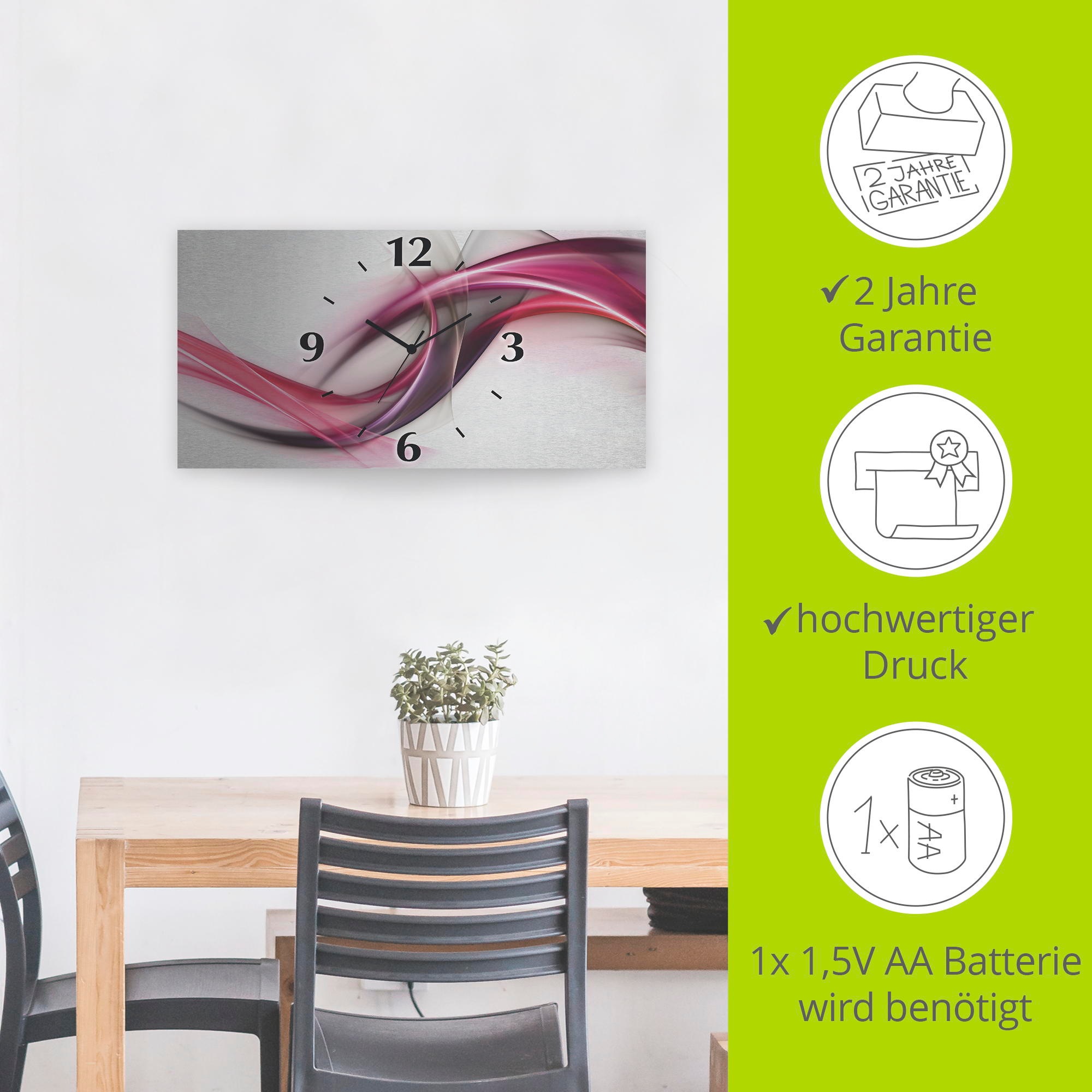 Artland Horloge murale »Ideen« wahlweise mit Quarz- oder Funkuhrwerk, lautlos ohne Tickgeräusche