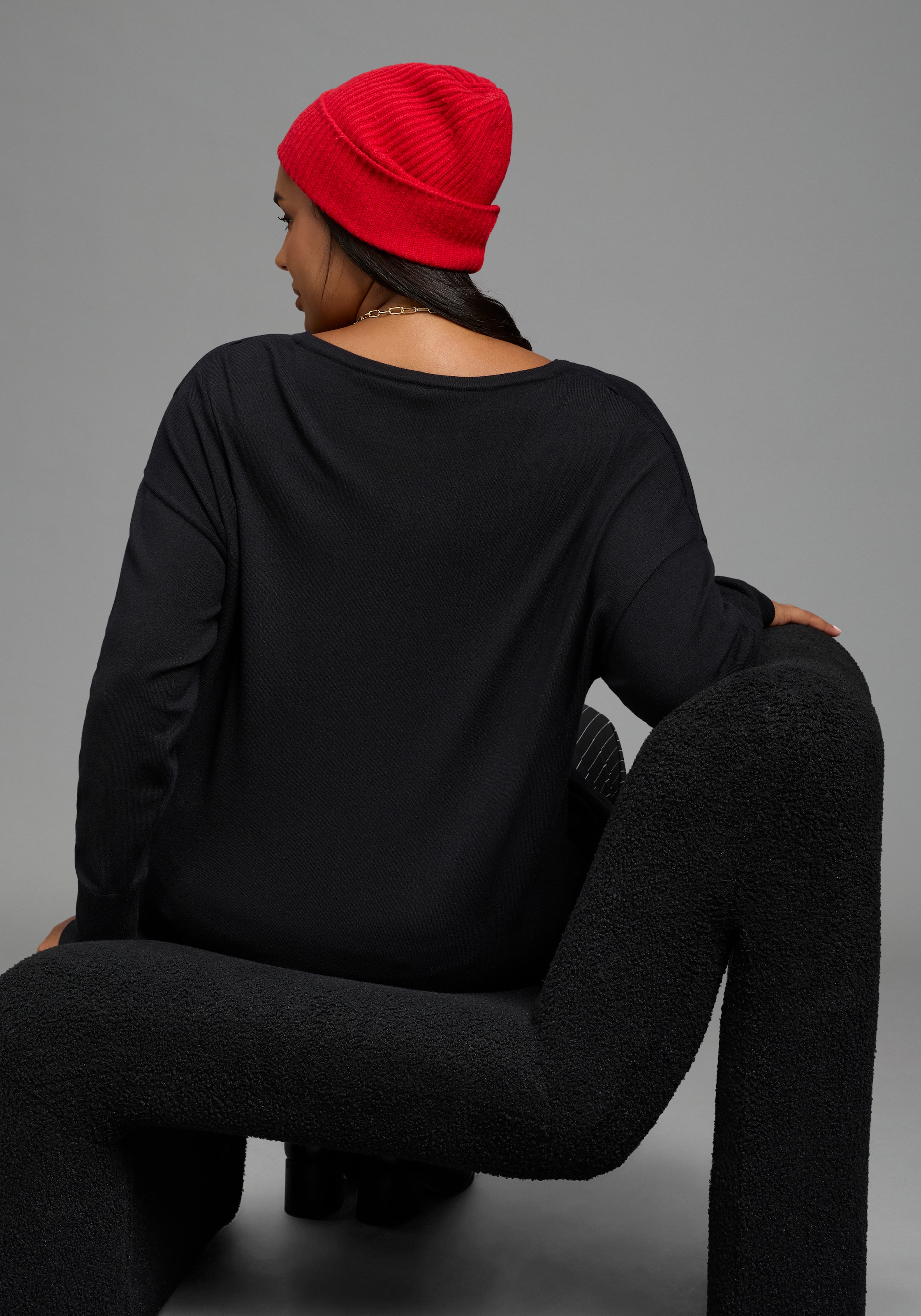 Laura Scott CURVE Pull en tricot »Grosse Grössen« également en grandes tailles, coupe ample, longueur couvrant les fesses