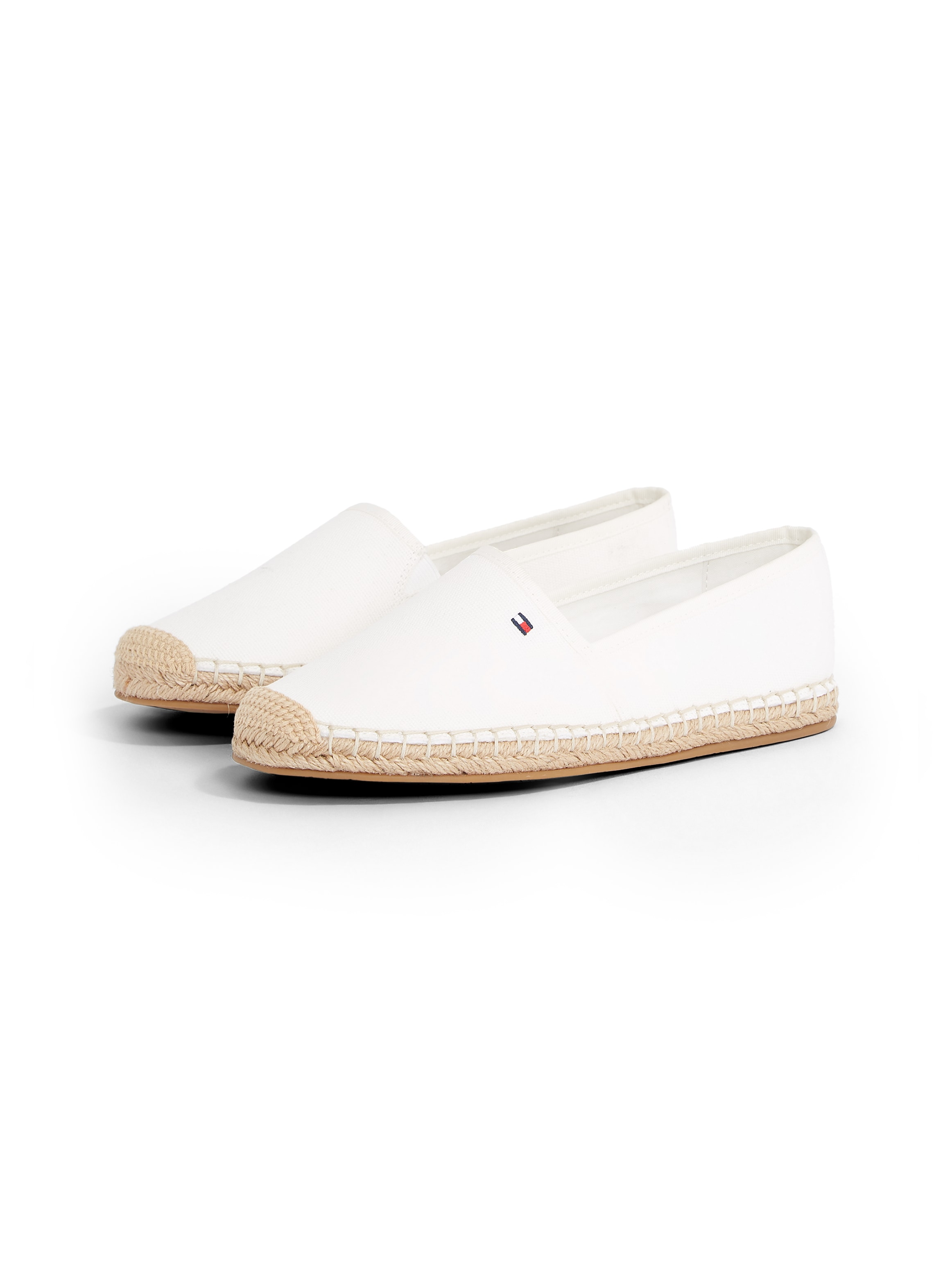 Tommy Hilfiger Espadrille »FLAG CANVAS ESPADRILLE«  ,Slipper,Flats,Bequemschuh mit Jutebezug und Ziernähten, schmale Form