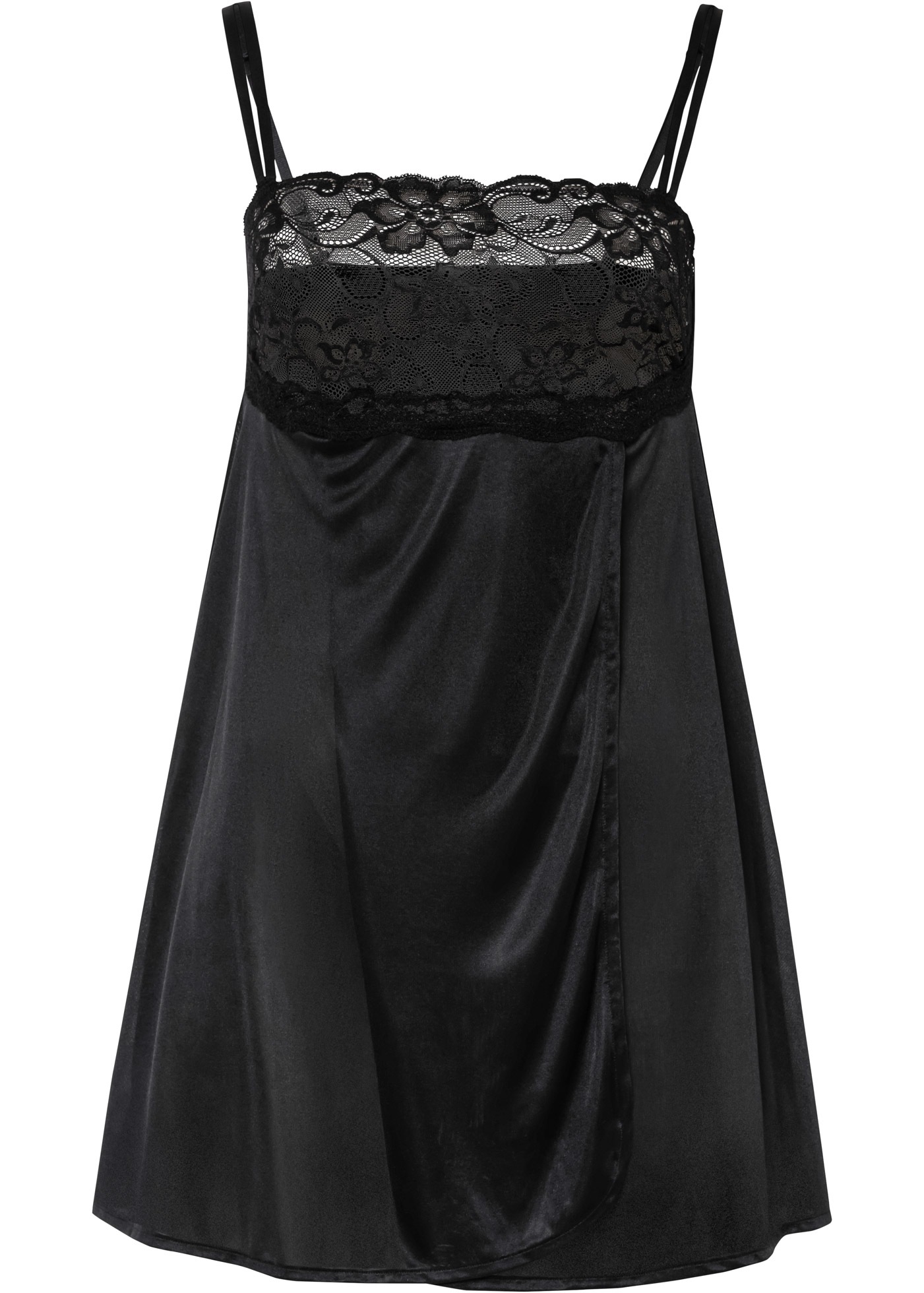 bonprix Négligé »Negligé mit Glanzeffekt« mit verführerischem Spitzendetail, verstellbare Träger