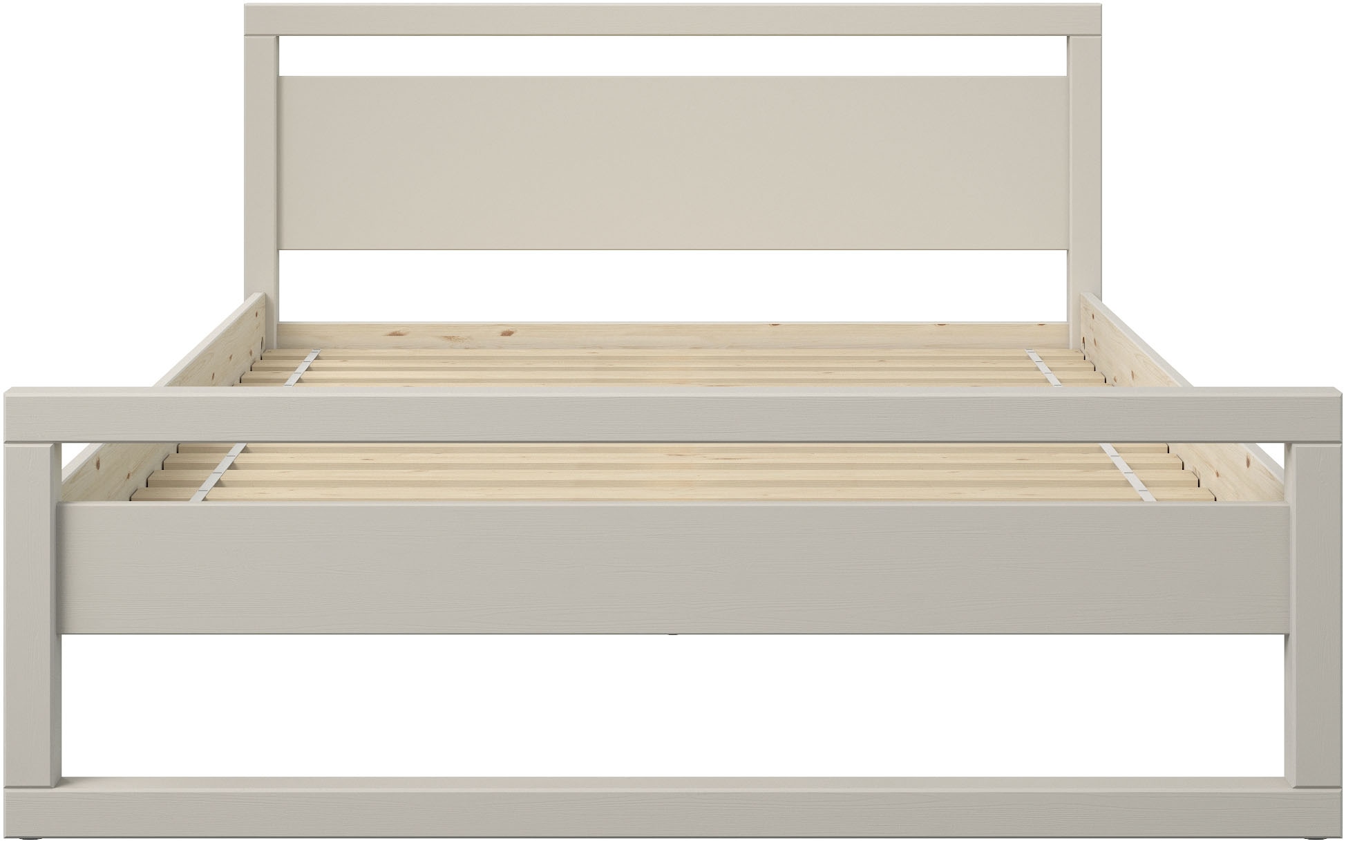 GOODproduct Lit en bois massif »Wellow , Kaschmir-Beige-Beige, Kiefer, inklusive Lattenrost« Liegefläche 140x200 cm,  nordisch-modern, bis 180 kg belastbar, FSC® & Made in Europe