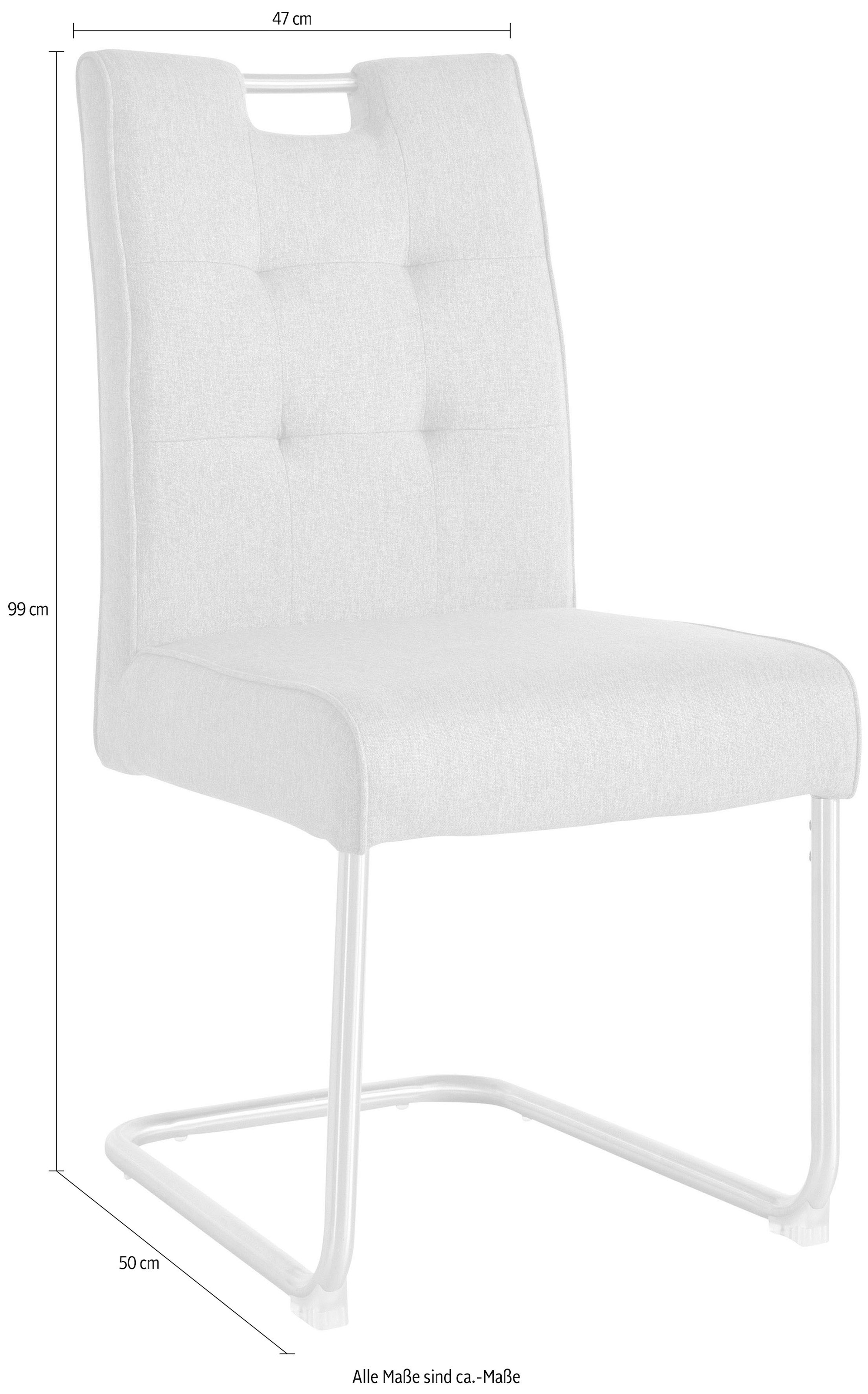 s.Oliver Chaise cantilever »Ciella« (Ensemble) 2 cuisavec matelassage 3D de qualité et ressorts ensachés, structure en acier inoxydable