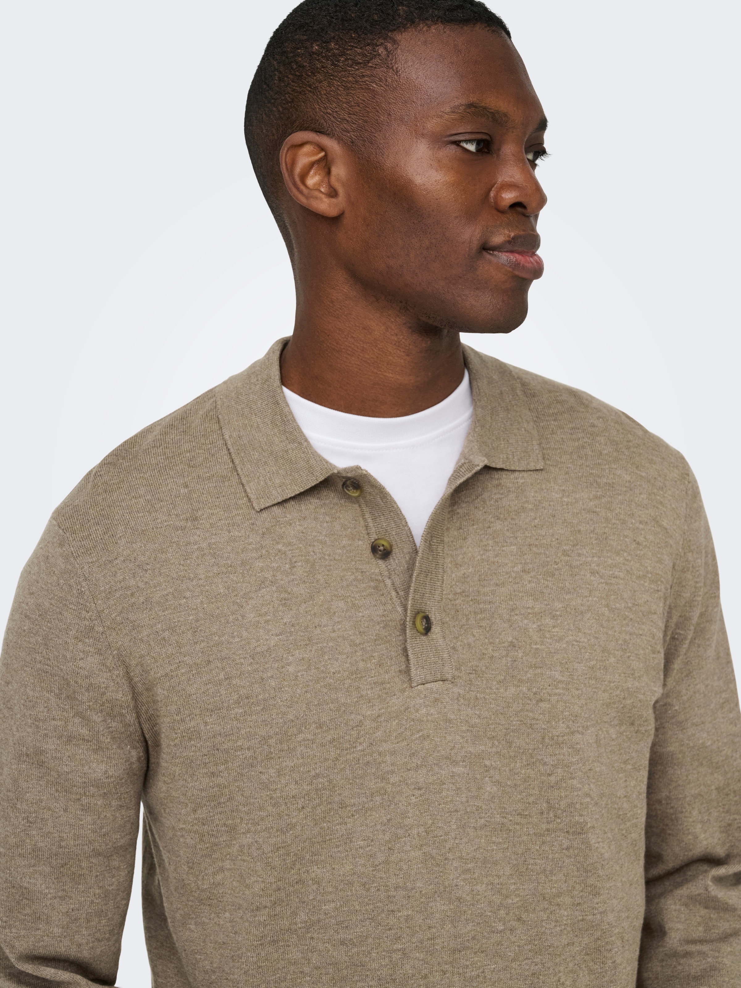 ONLY & SONS Pull à col polo »ONSLOUI REG 12 LS MEL POLO KNIT«