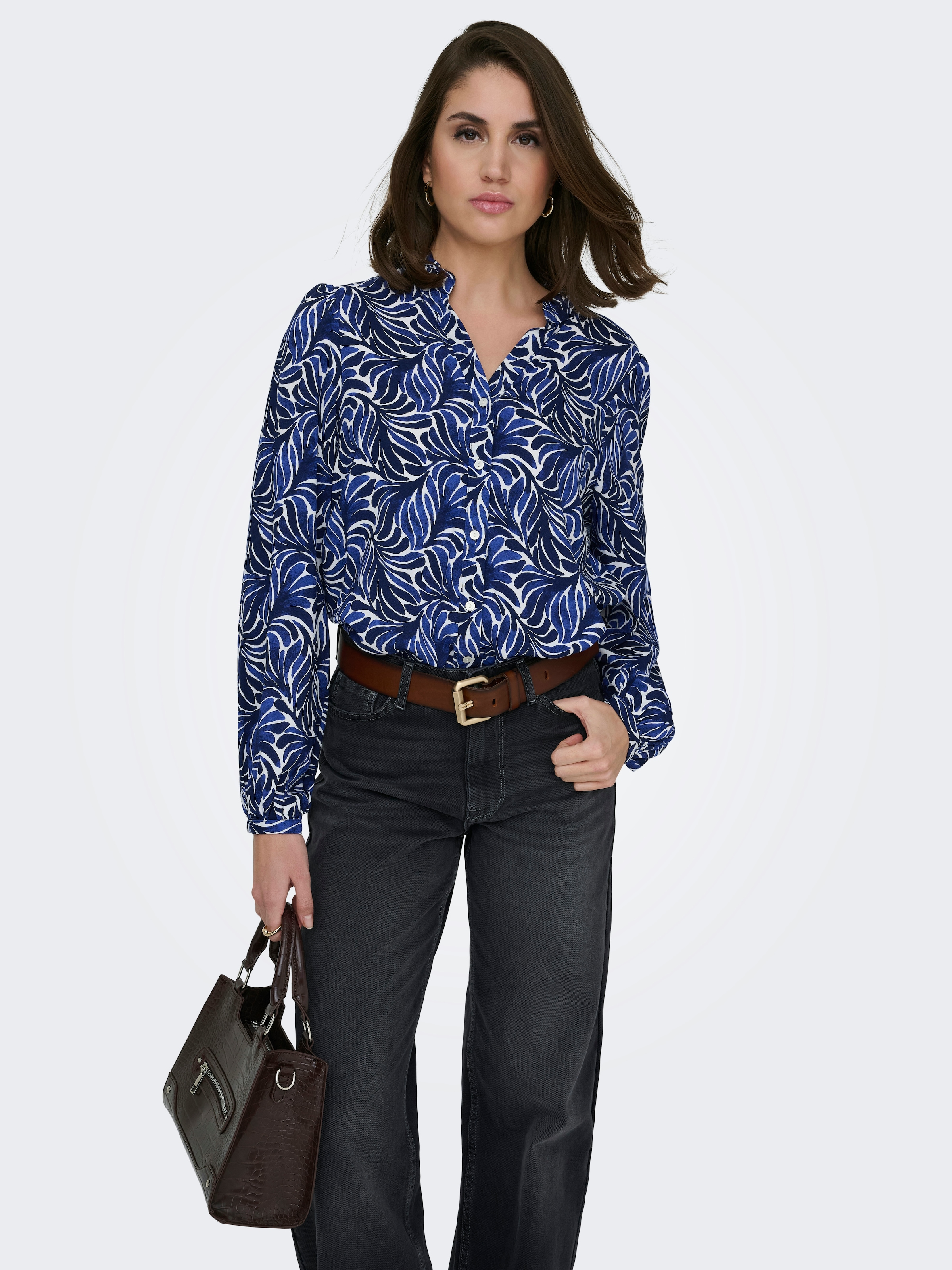 ONLY Blouse à manches longues »ONLRAYA L/S SHIRT WVN« viscose, coupe regular