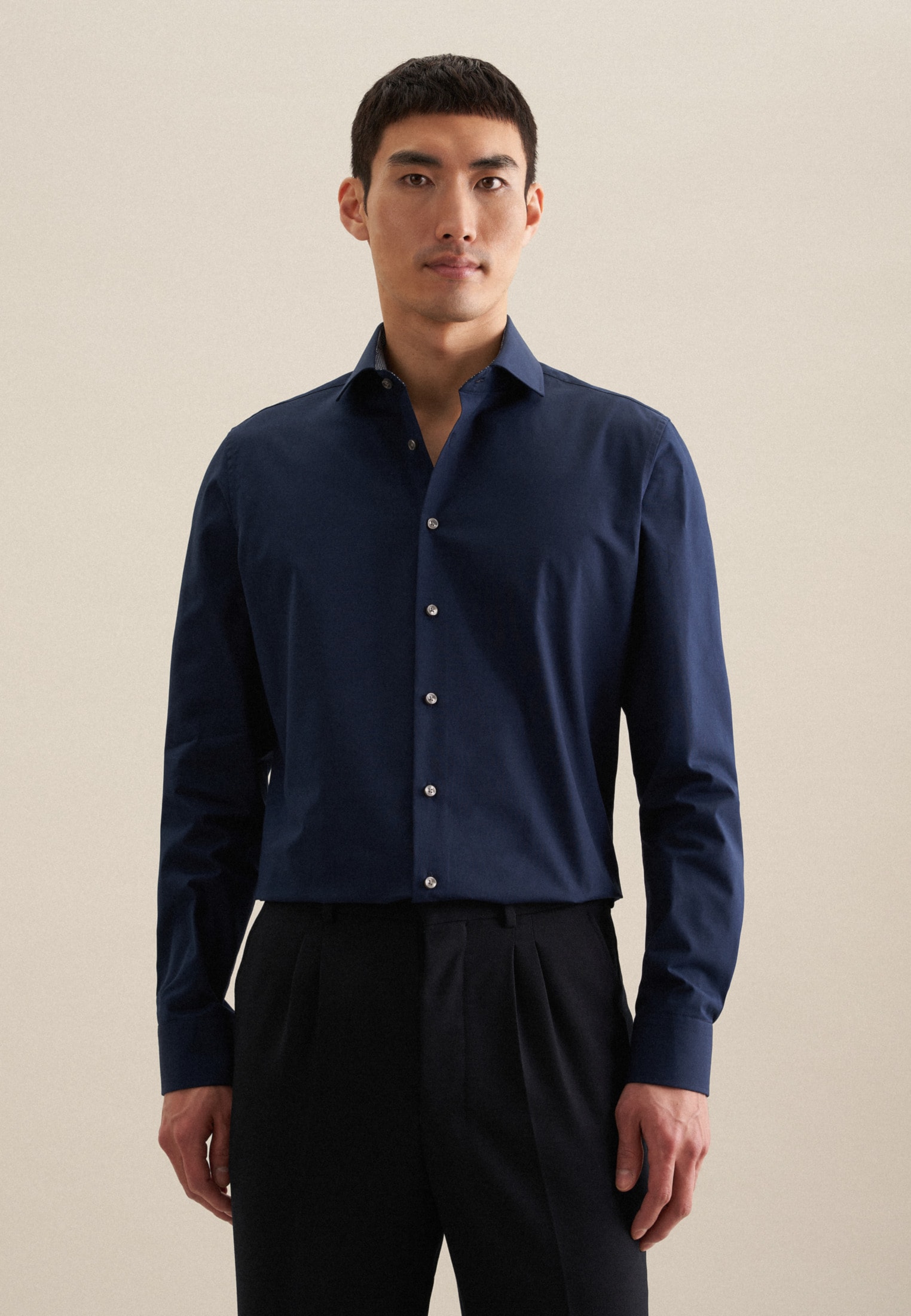 seidensticker Chemise d'affaires »Schwarze Rose« Slim 1/1 Kentkragen