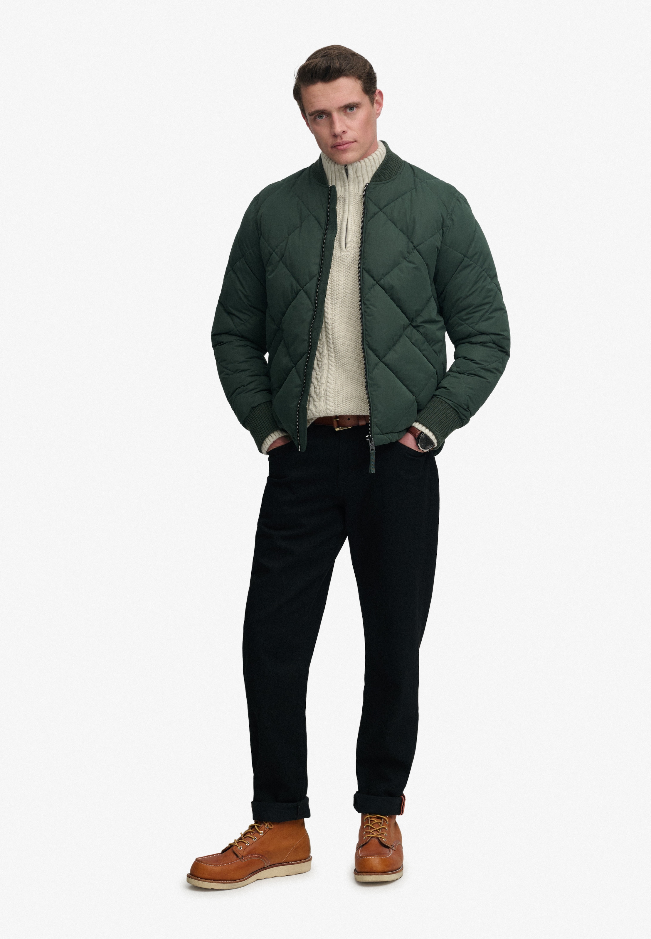 Superdry Veste matelassée »DIAMOND QUILT JACKET« Regular Fit, avec fermeture éclair, en polyester et fibre synthétique