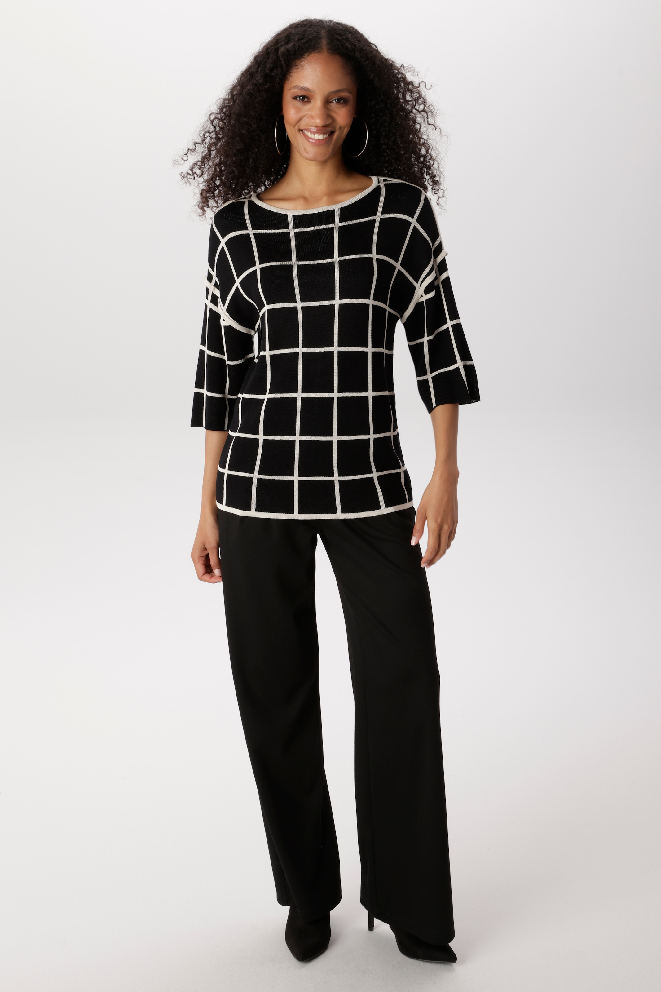Aniston SELECTED Pull en tricot avec motif à carreaux frappant sur toute la surface - NOUVELLE COLLECTION