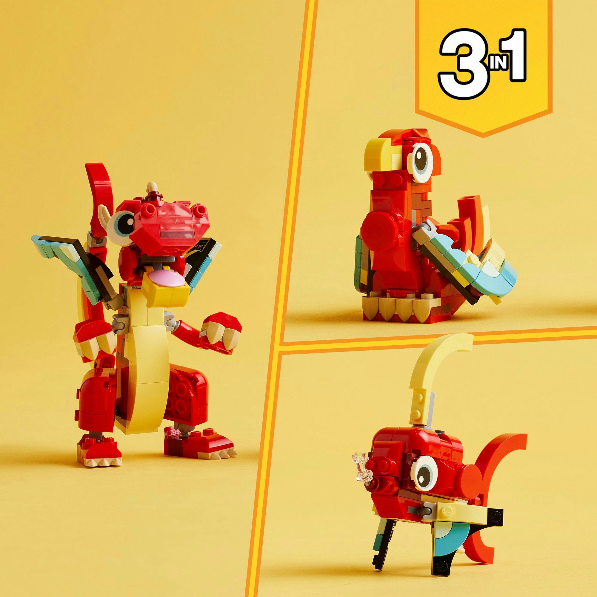 LEGO® Pions de construction »Roter Drache (31145), LEGO Creator 3in1« Made in Europe