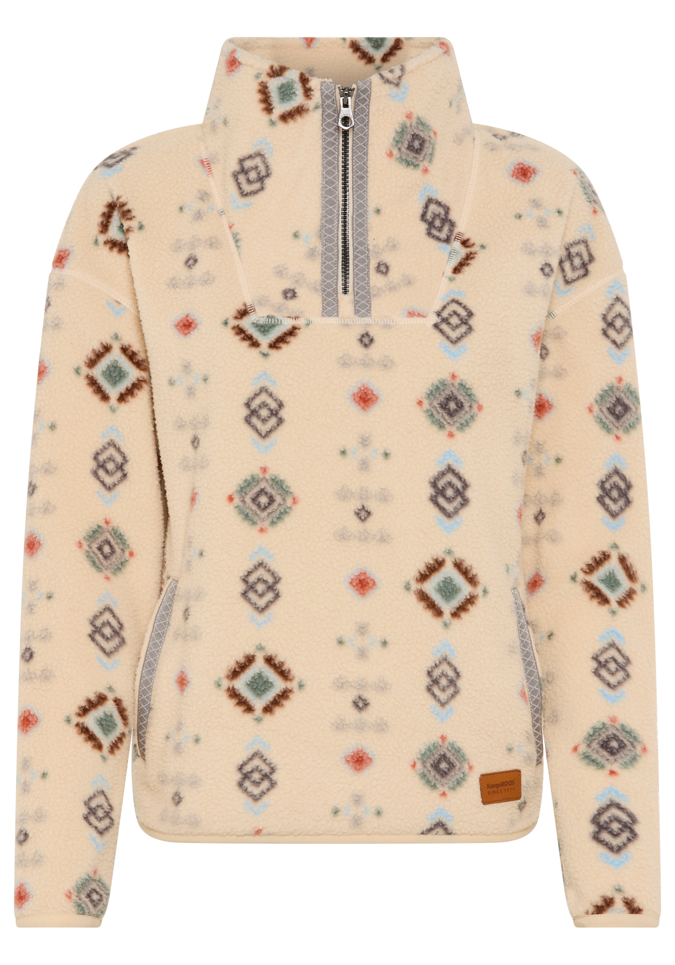 KangaROOS Fleecepullover aus kuscheligem Sherpa Fleece, Half-zip