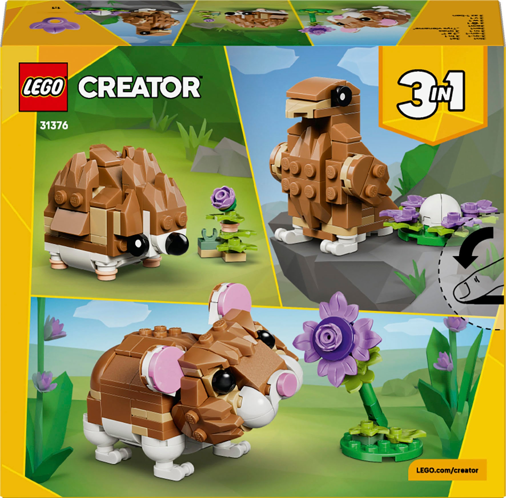 LEGO® Pions de construction »Niedlicher Hamster mit Blume (31376), LEGO Creator« Made in Europe