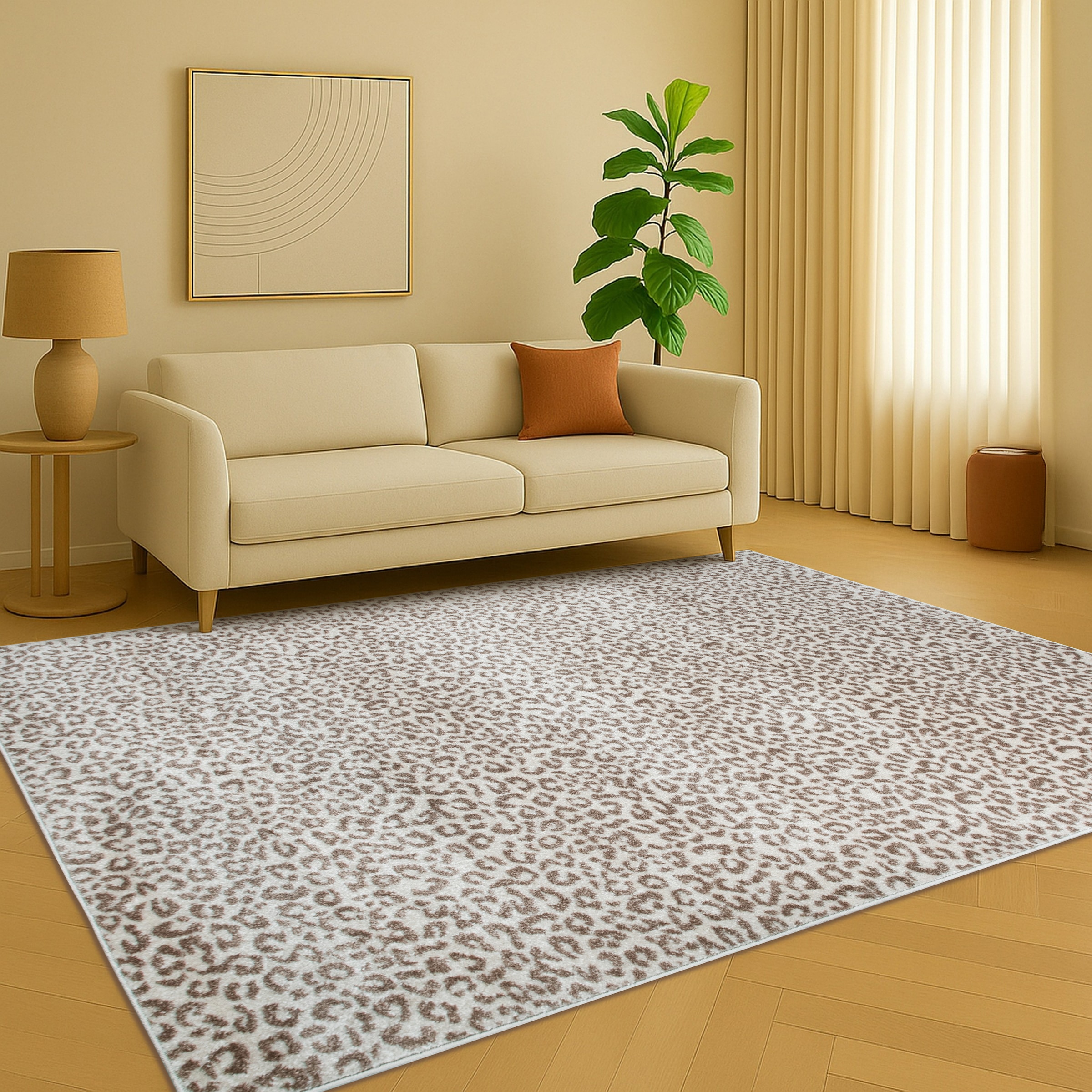 GOODproduct Teppich »Fynna, Leoparden-Muster, Animalprint« rechteckig 9 mm Höhe besonders weicher Flor, Wohnzimmer, Schlafzimmer, Esszimmer, Leo