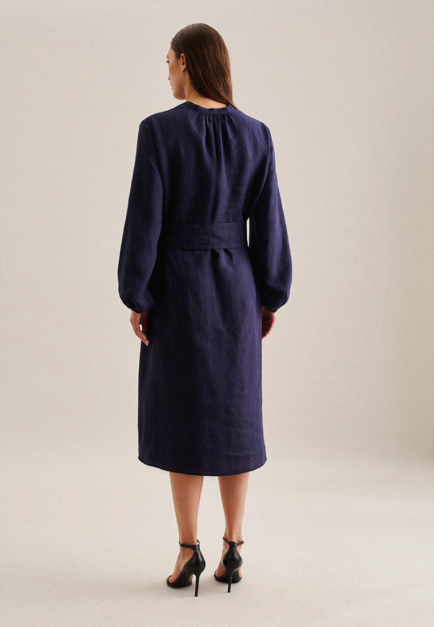 seidensticker Sommerkleid »Schwarze Rose« Langarm Kragen Uni