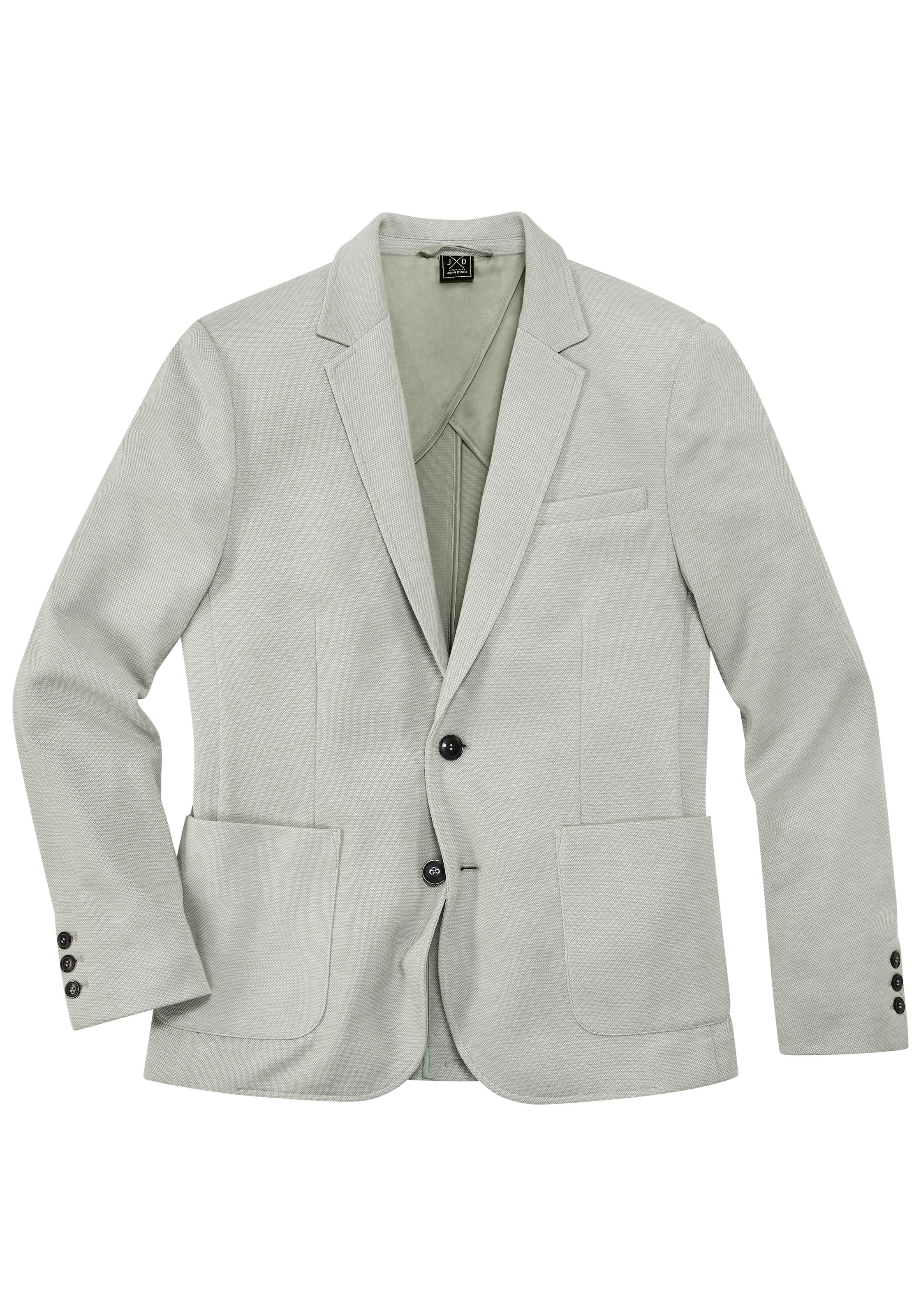 John Devin Veste »aus elastischer Pikee-Qualität« lässiges Stretchsakko mit dezentem Muster