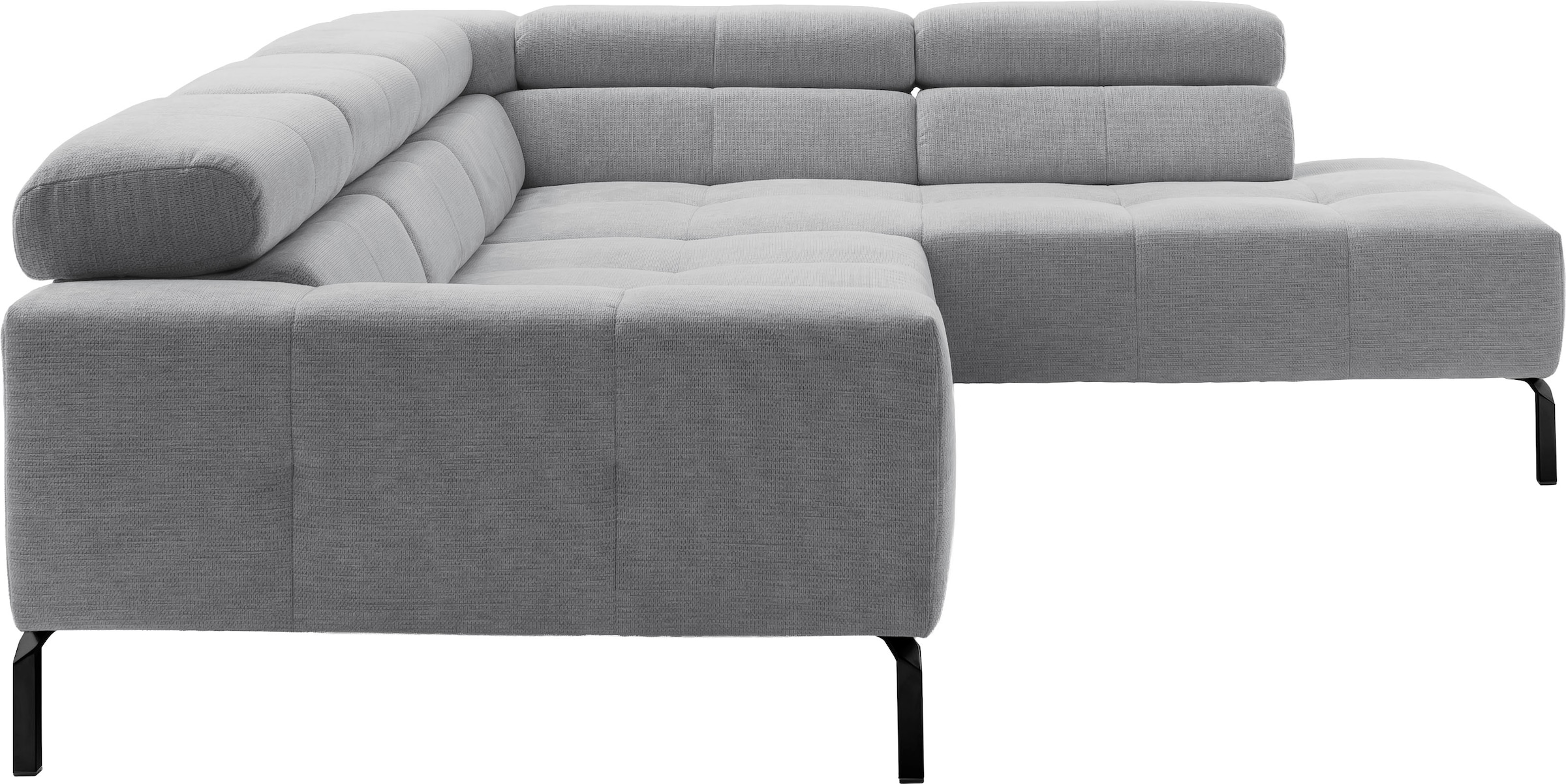 Home affaire Canapé d'angle »Claya Move, L-Form, Kopf- & Rückenverstellung, Breite 282 cm« Matelassage moderne, rembourrage doux & hauteur adaptée aux robots aspirateurs