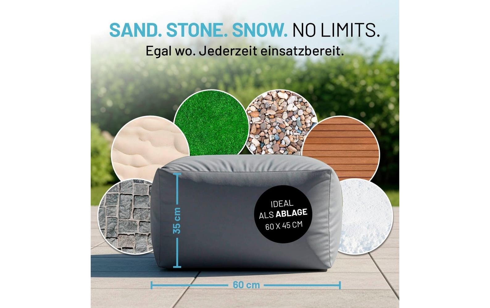 Lumaland Sitzsack »In-& Outdoor 60 x 45 x 35 cm«