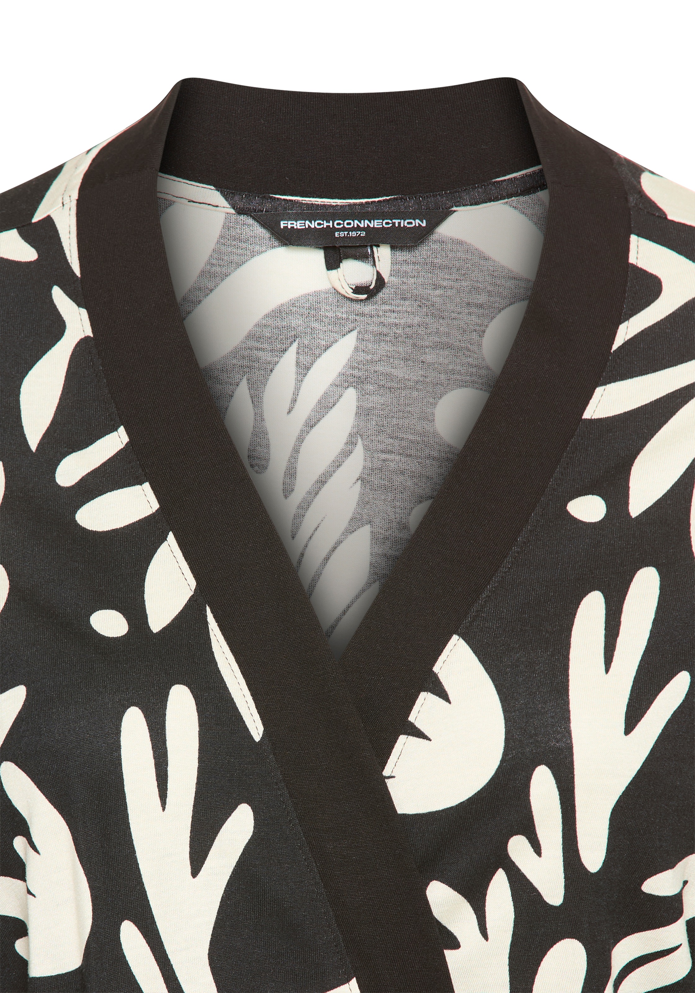 French Connection Kimono 1-teilig,  im zeitlosen Schwarz-Weiss-Look