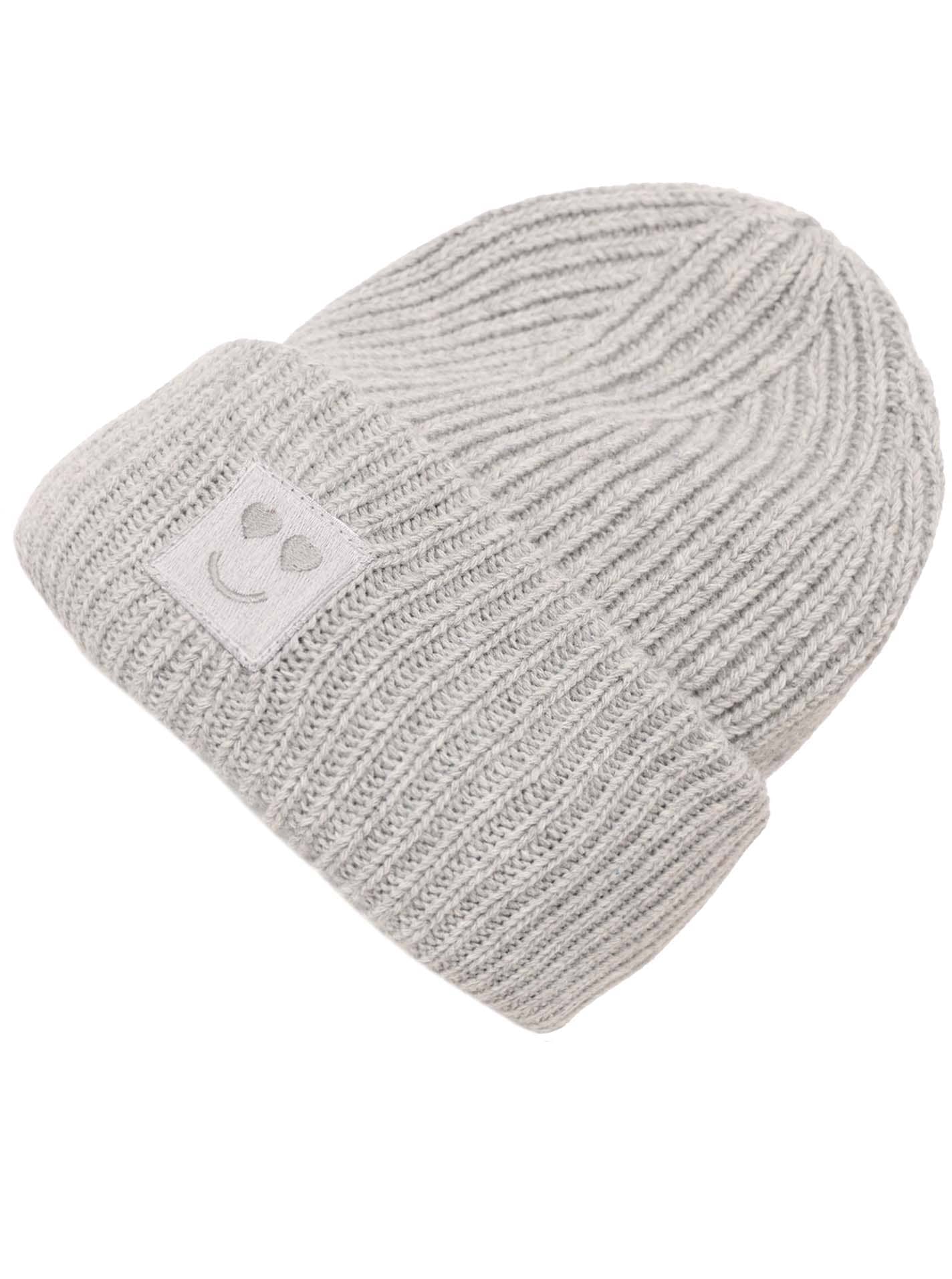 Zwillingsherz Strickmütze »Smile« Grobstrick, Smile Patch