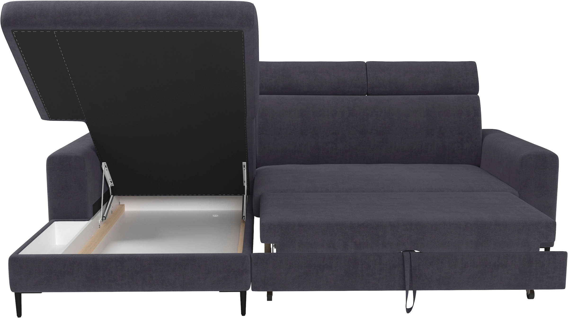 Trends by HG Canapé d'angle »Nizza, L-Form, B: 250cm« Schlaffunktion + Bettkasten
