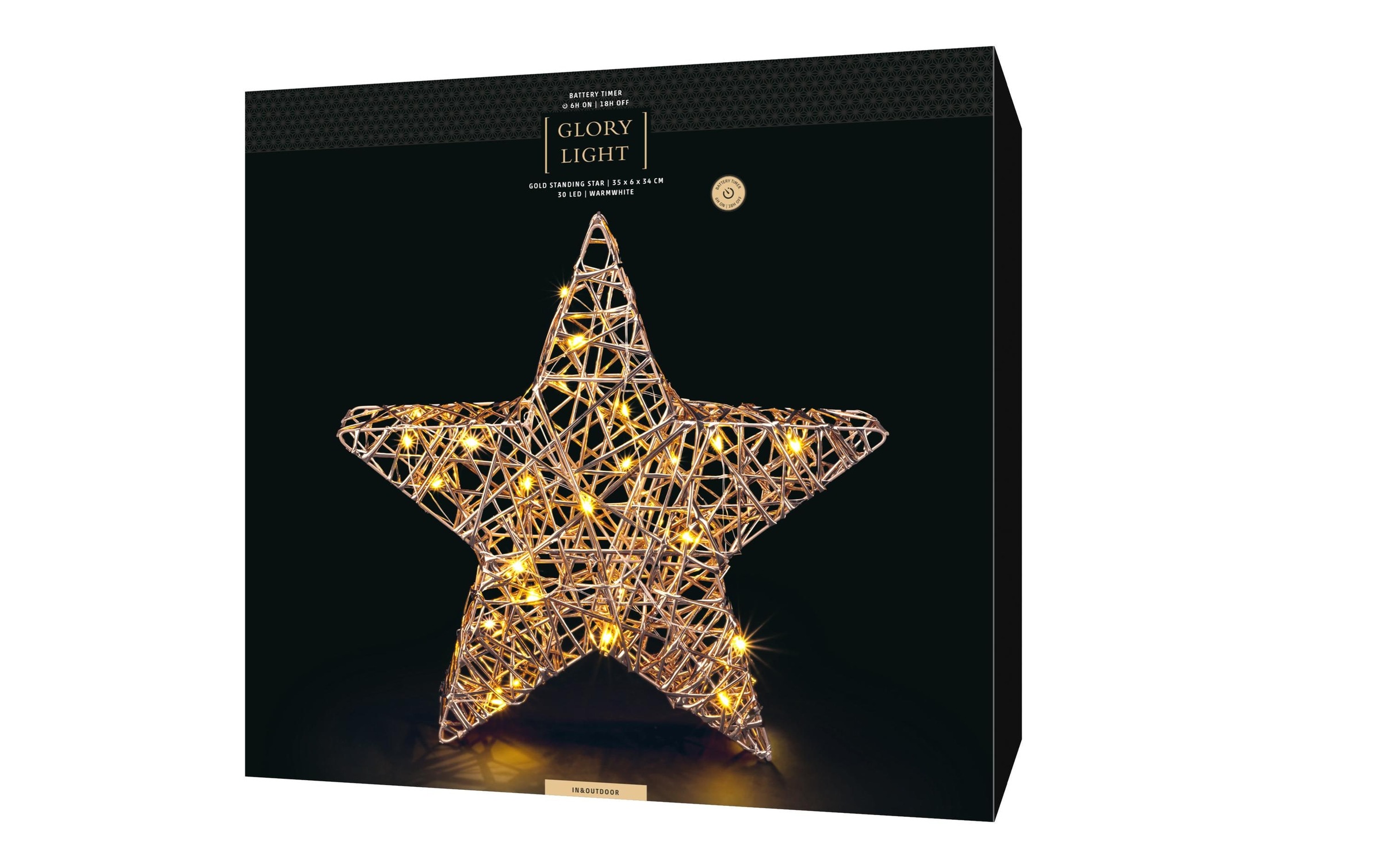 STT LED Dekofigur »standing star, 35« Warmweiss