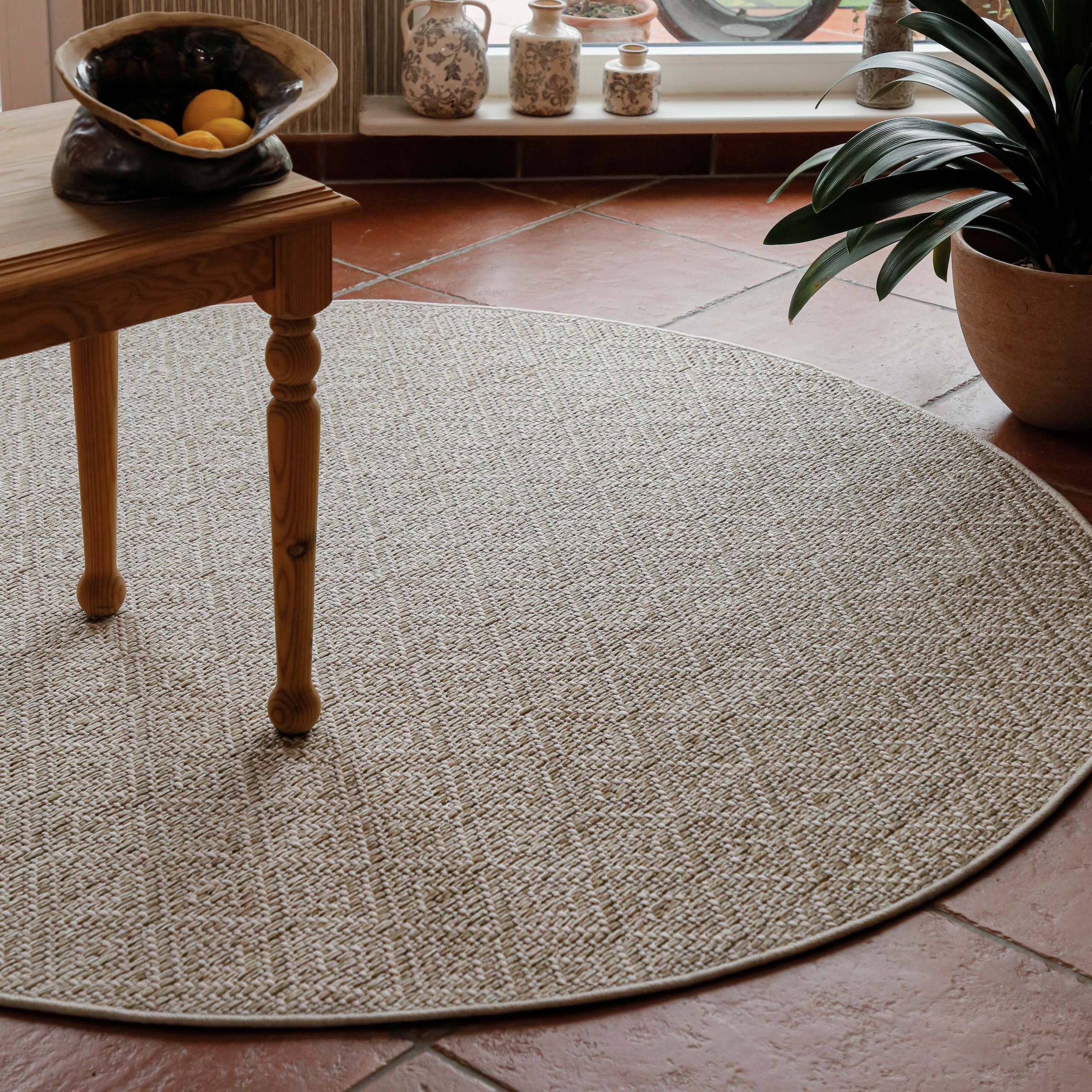 Wecon home Tapis »Miami Beach« Rond 5 mm Höhe In- & Outdoor Teppich, wetterfest, modernes Rauten Muster, Balkon