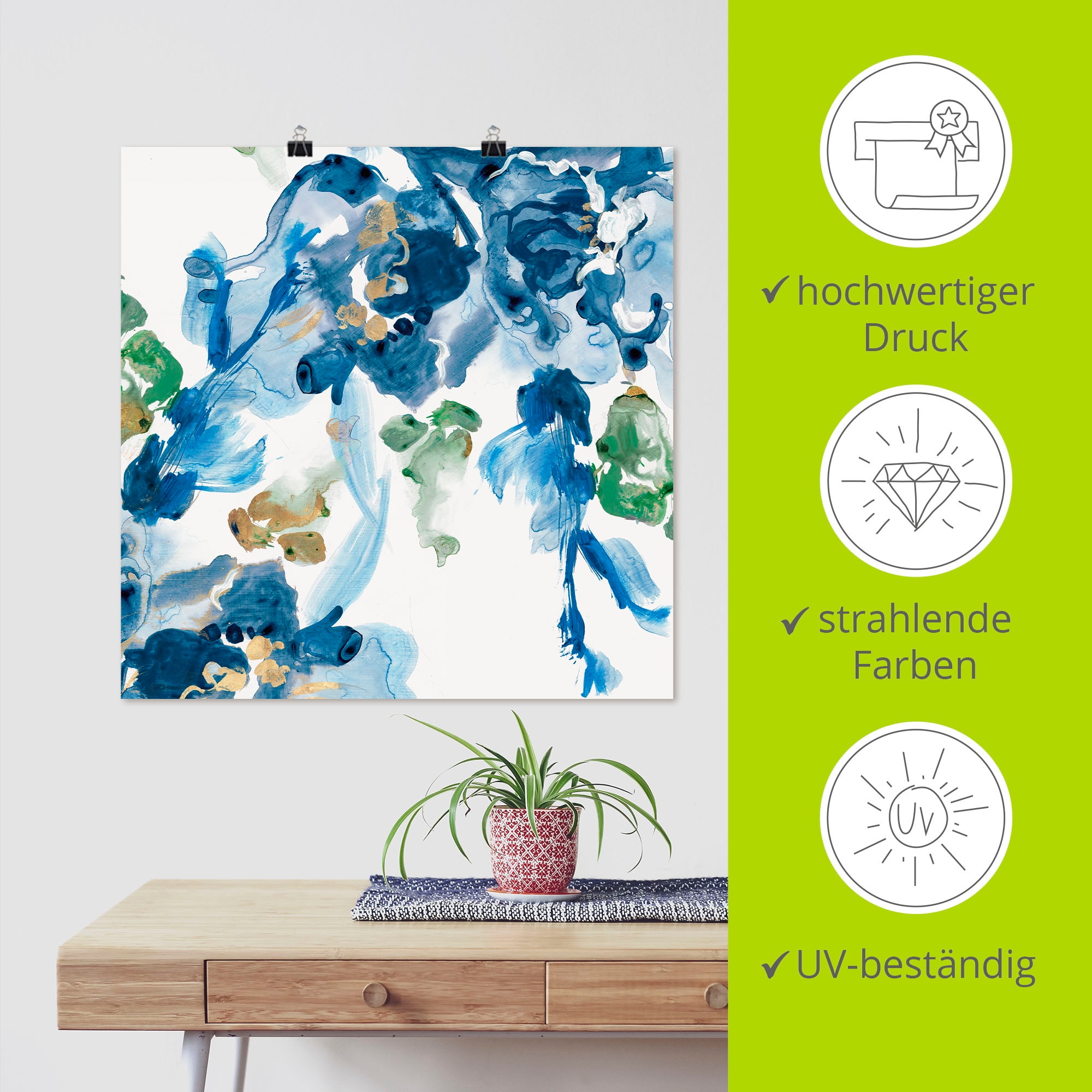 Artland Poster »Fliessendes Wasser« Blumenbilder 1 Stk. tlg. ohne Rahmen