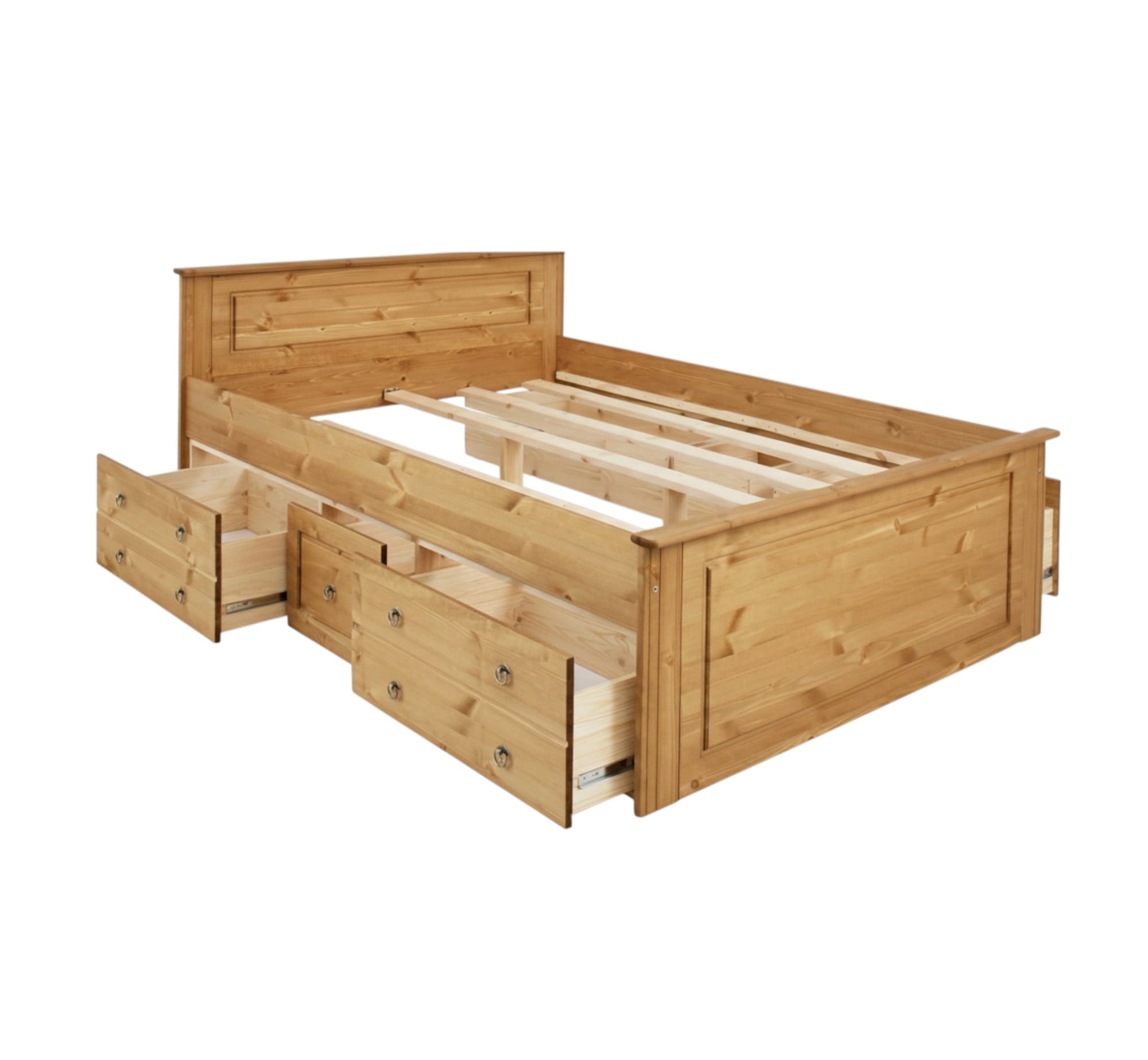 GOODproduct Massivholzbett »Hugo, hohe Belastbarkeit! FSC® zertifiziertes Massivholz, Landhausstil« Breite/Belastbarkeit 180cm/200KG, 140cm/180KG,  Stauraumbett aus massiver Kiefer
