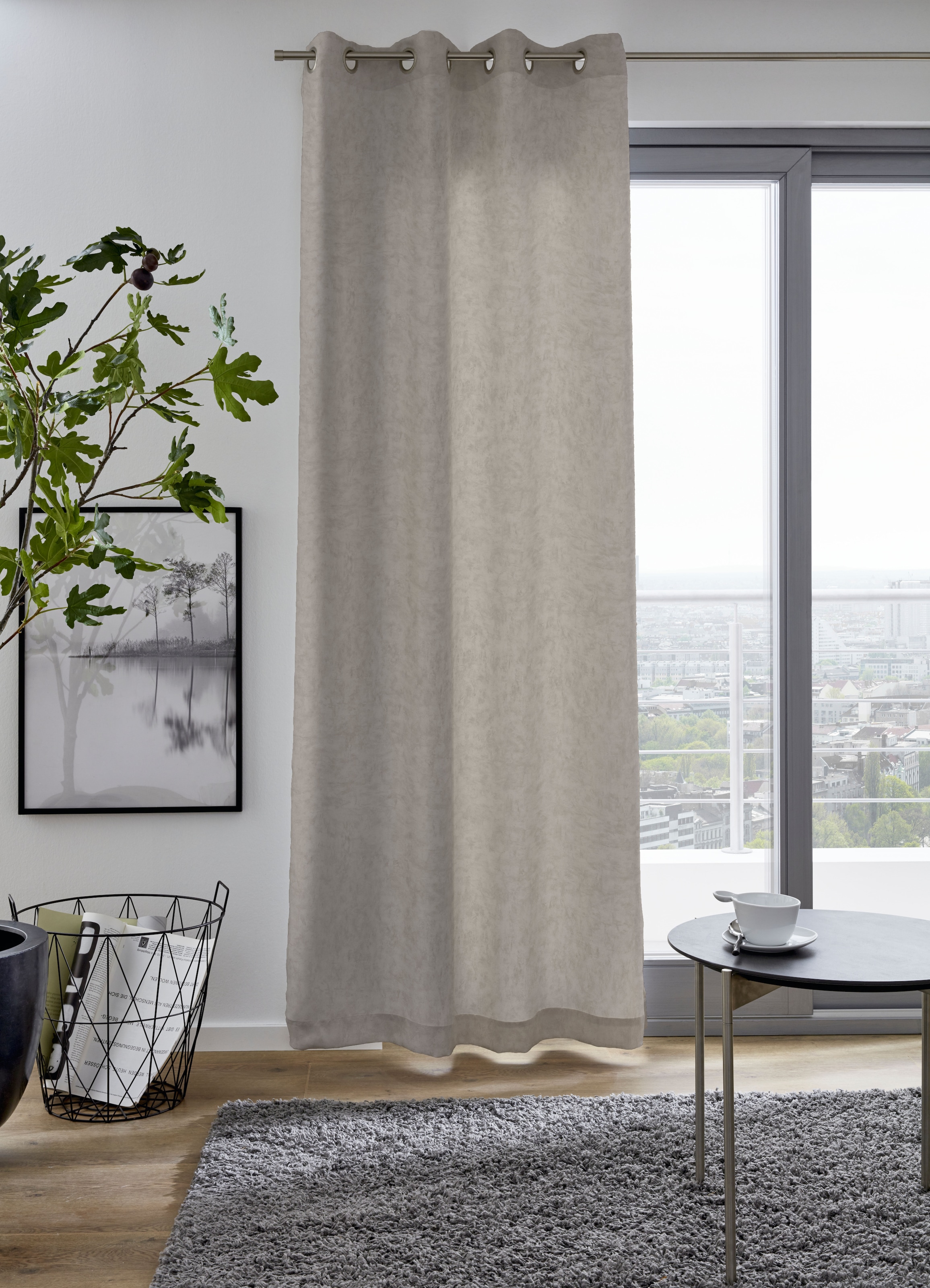 my home Vorhang »MARMOR« Ösen 1 Stk. tlg. blickdicht, monochrom, verschiedene Grössen