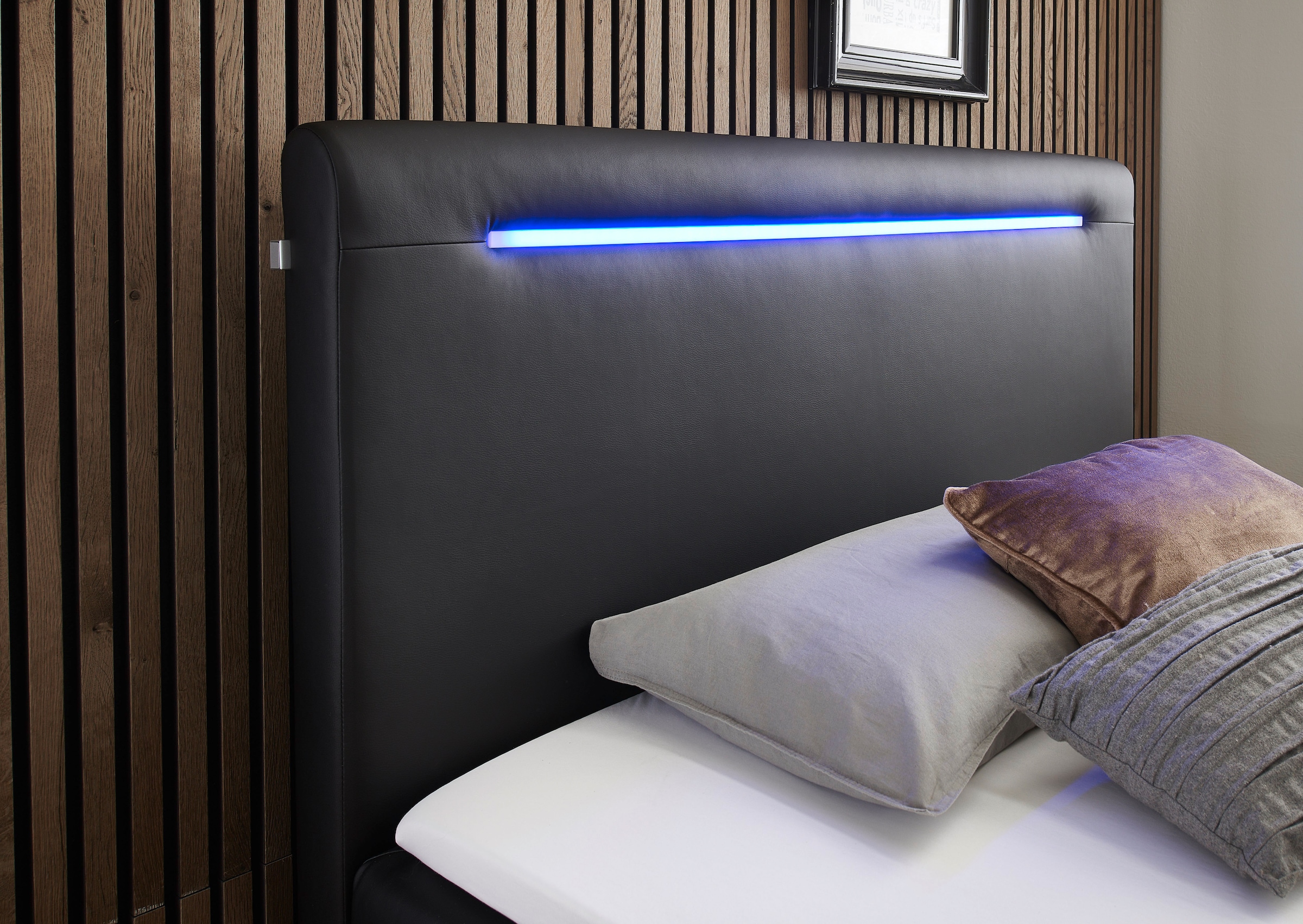 meise.möbel Boxbett »Candela inkl. Bettkasten, Topper & LED-Beleuchtung an Kopfteil & Füssen«