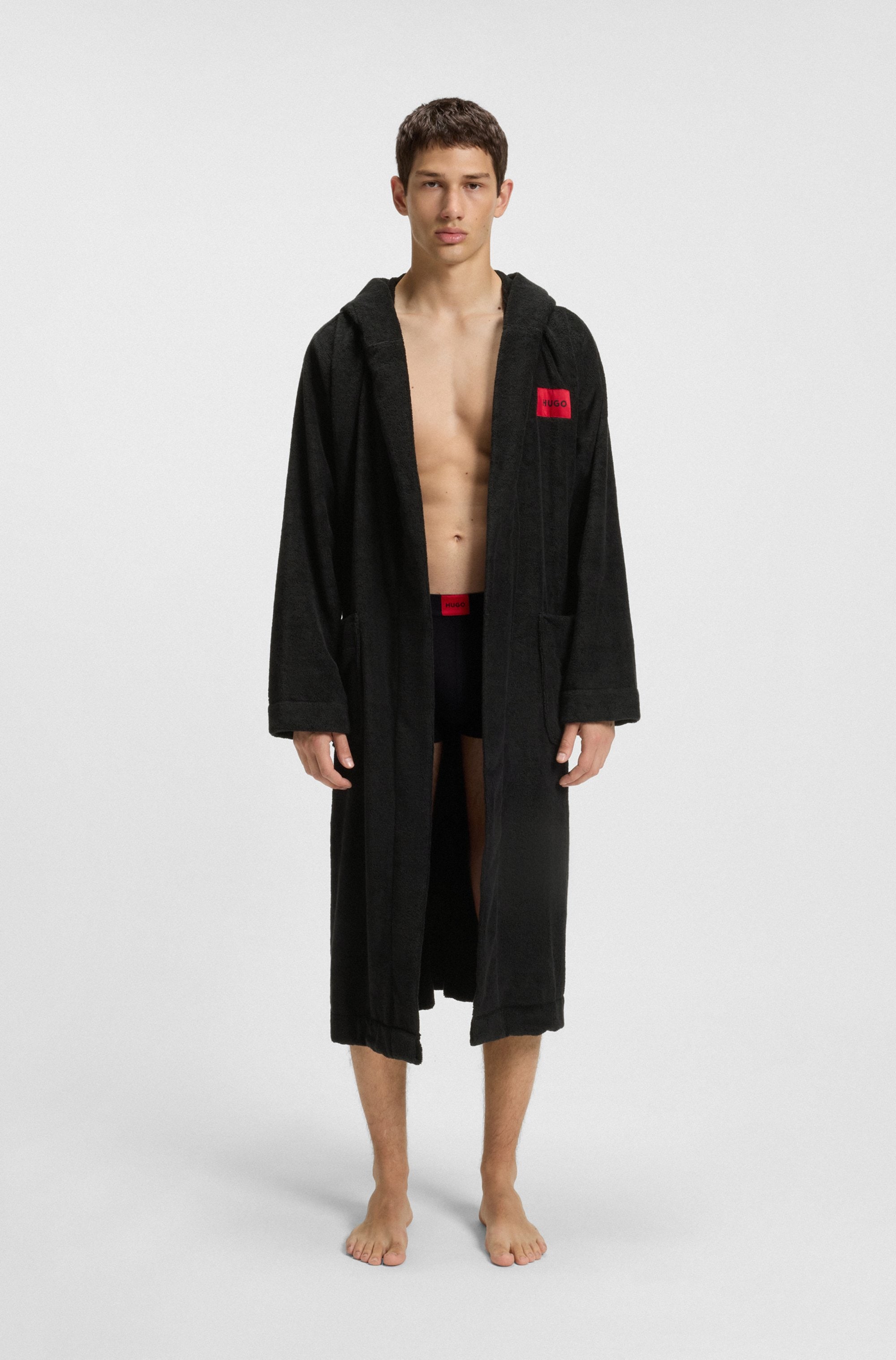 HUGO Underwear Bademantel »Terry Gown Hooded« mit Kapuze & kontrastfarbenen Logo