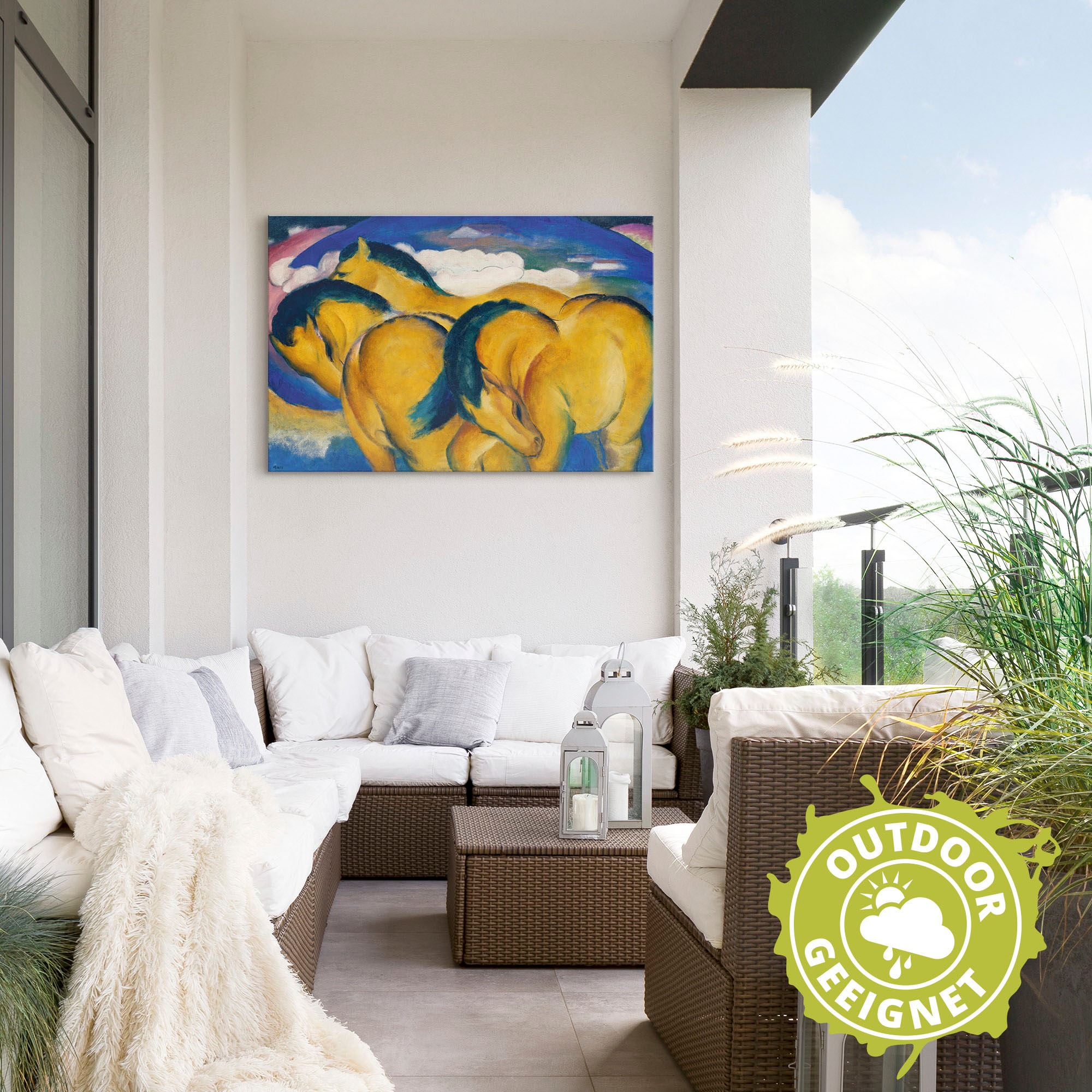 Artland Wandbild »Die kleinen gelben Pferde. 1912« Haustiere 1 Stk. tlg. als Alubild, Leinwandbild in verschied. Grössen