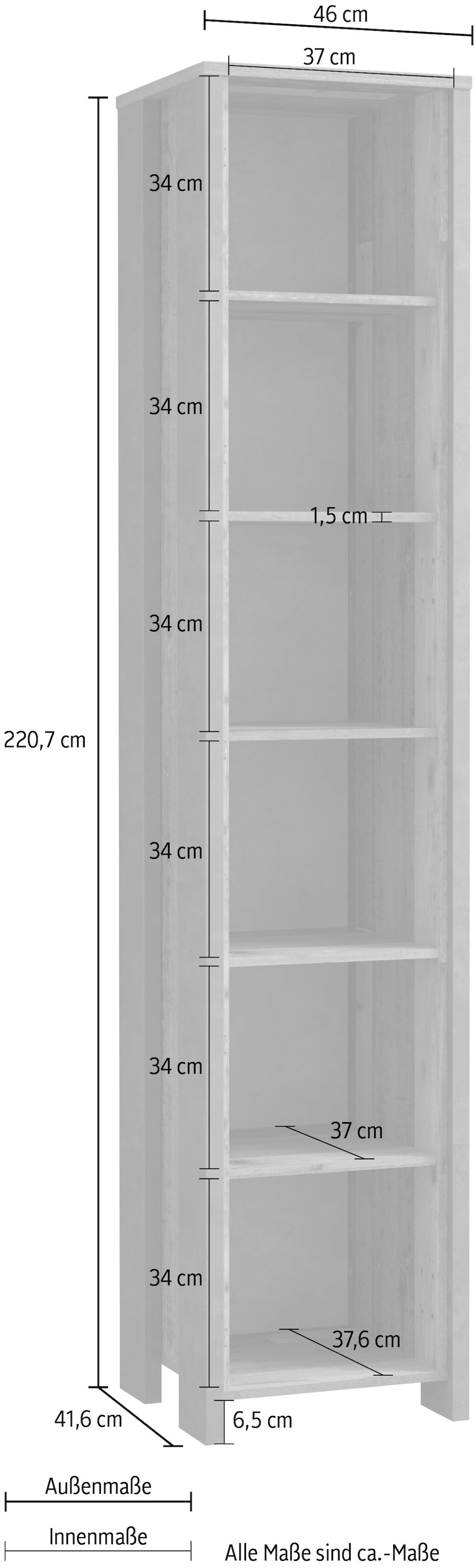 FORTE Étagère à dossiers »Clif« bibliothèque style industriel, hauteur 220,7 cm