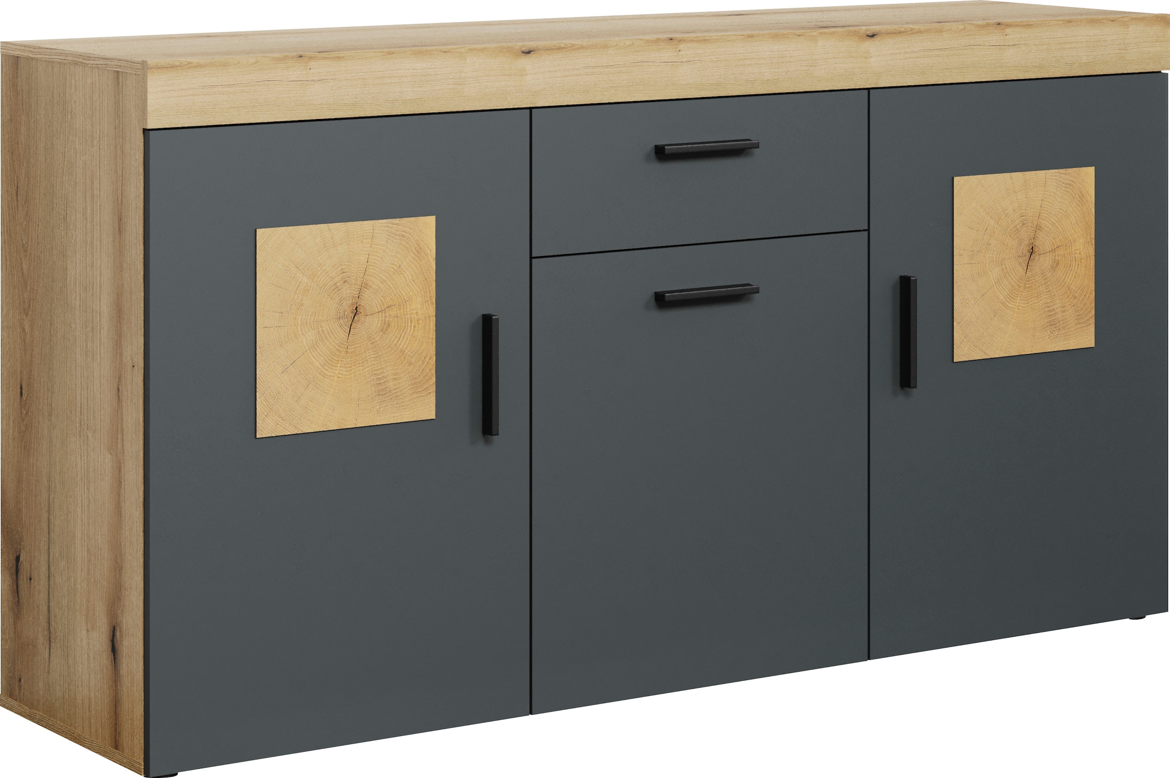 Home affaire Sideboard »Ghent« Packung, 1 cuis tlg. Sideboard mit 3 Türen & 1 Schublade - (B/T/H) 160/42/86 cm