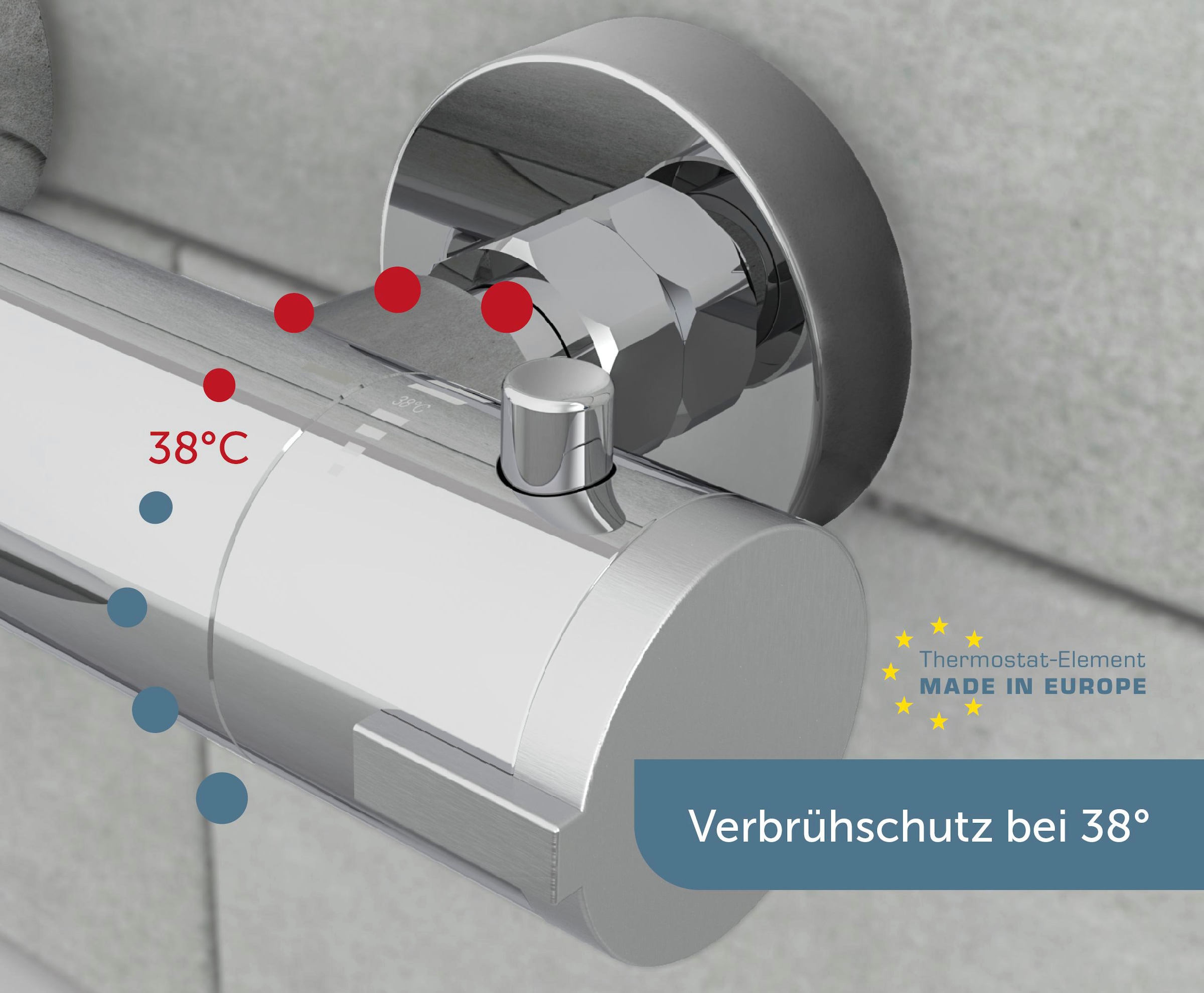 Schütte Wannenarmatur »London« Thermostat, Mischbatterie Badewanne, Wasserhahn Bad, Wannenarmatur