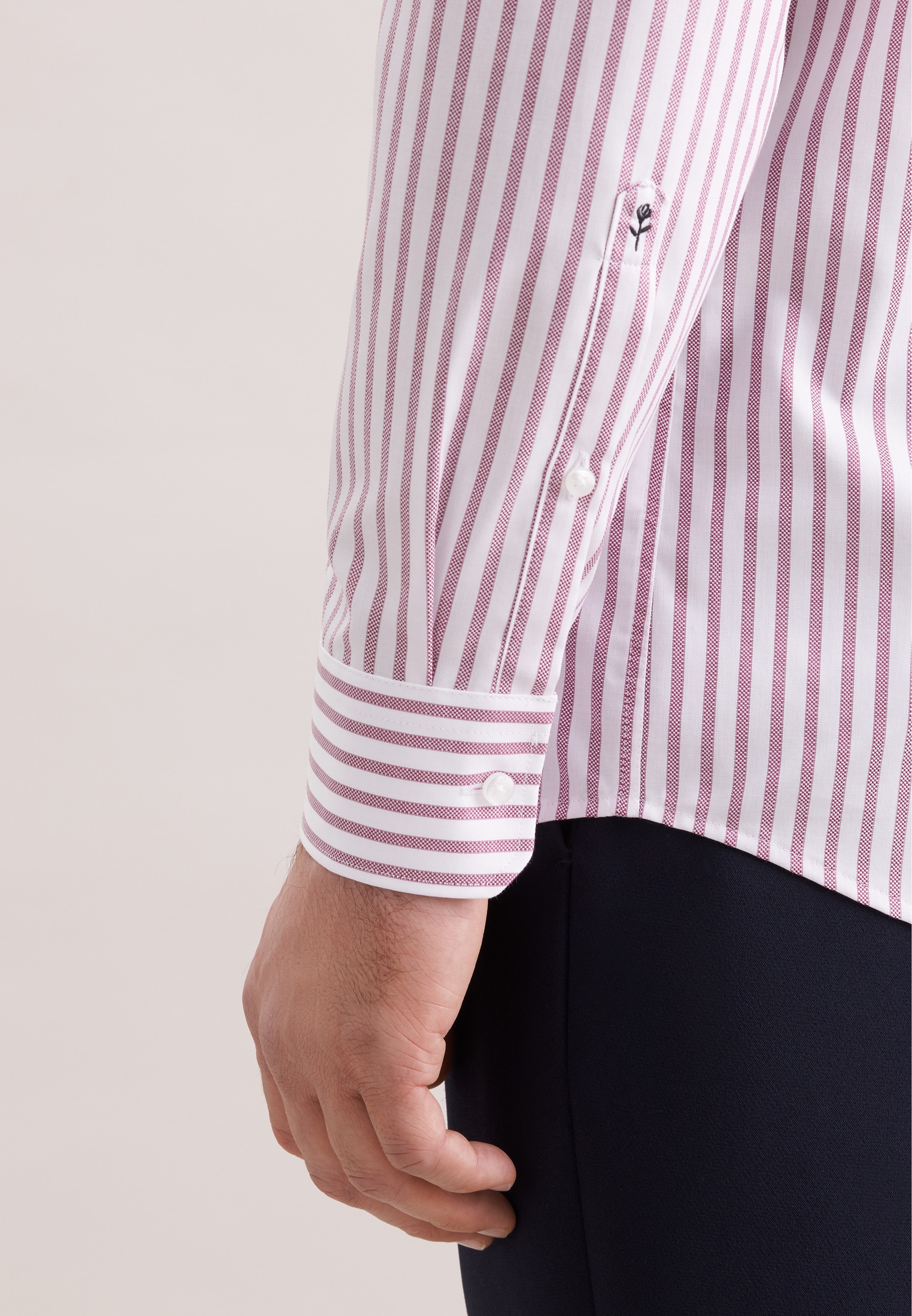 seidensticker Businesshemd »Schwarze Rose« Regular 1/1 Kentkragen Gestreift