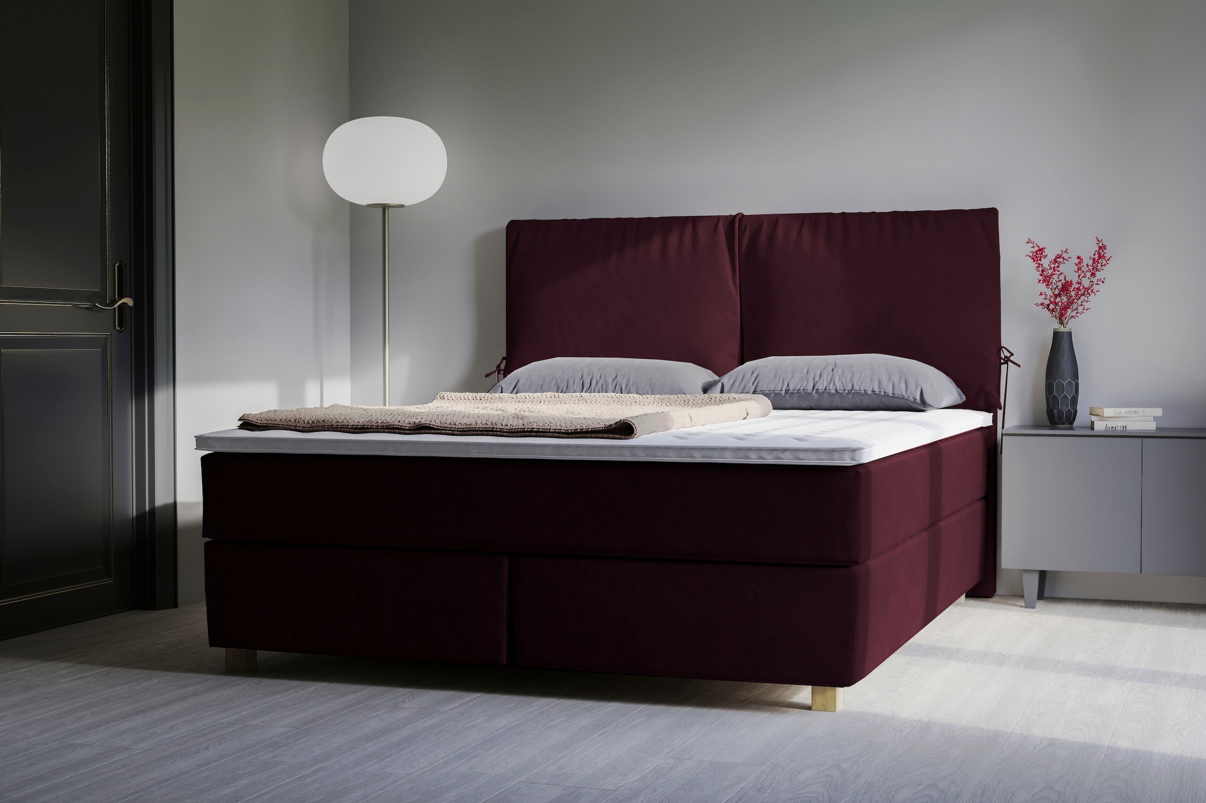 Home affaire Lit boxspring »Nele« inkl. Topper im schlichtem Design