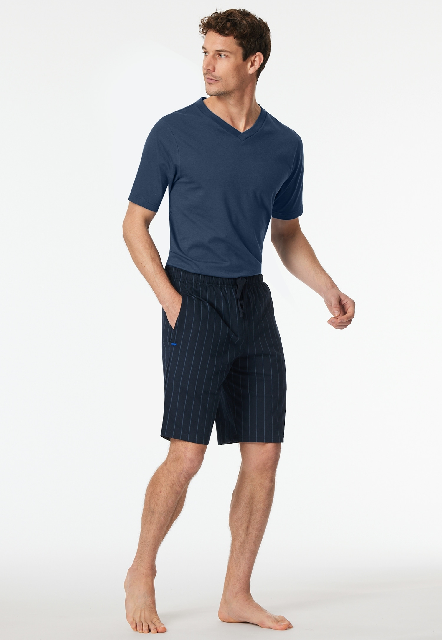 Schiesser Pyjamahose »Mix + Relax«  Baumwolle, seitliche Taschen, Bindekordel