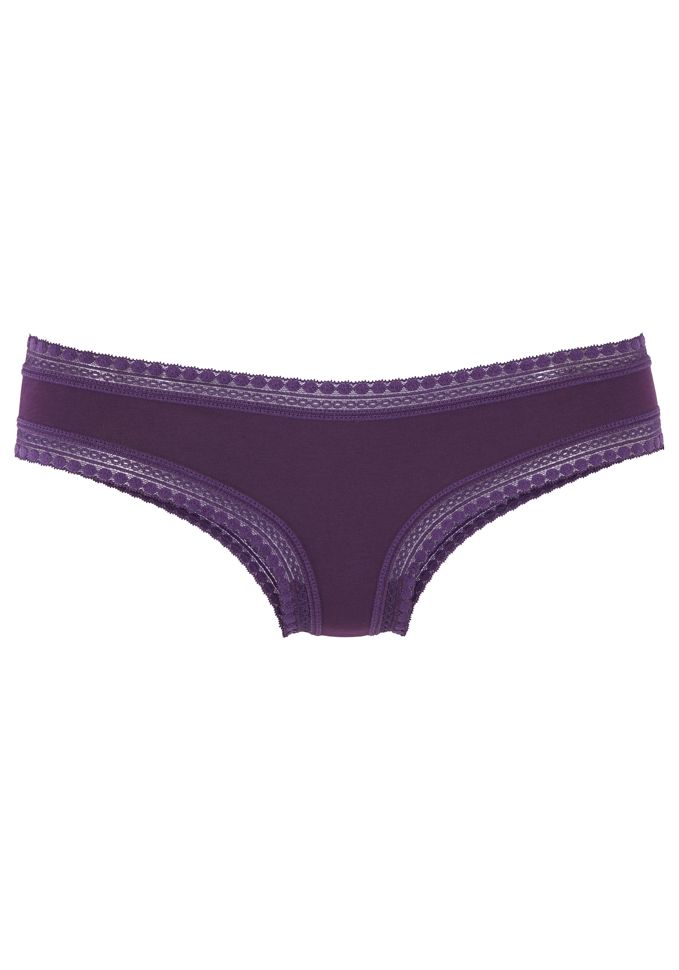 LASCANA Brasilslip 3er-Set,  aus elastischer Baumwolle mit weicher Spitze