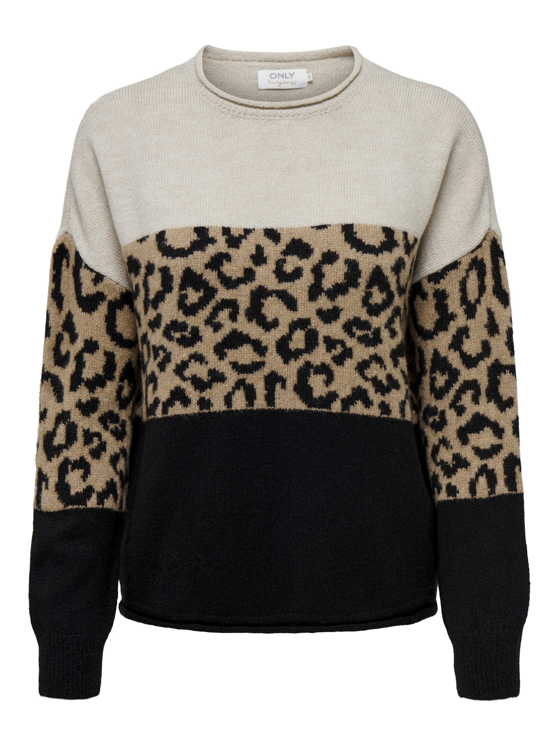 ONLY Rundhalspullover »ONLJADE ANIMAL LS O-NECK NOOS KNT«